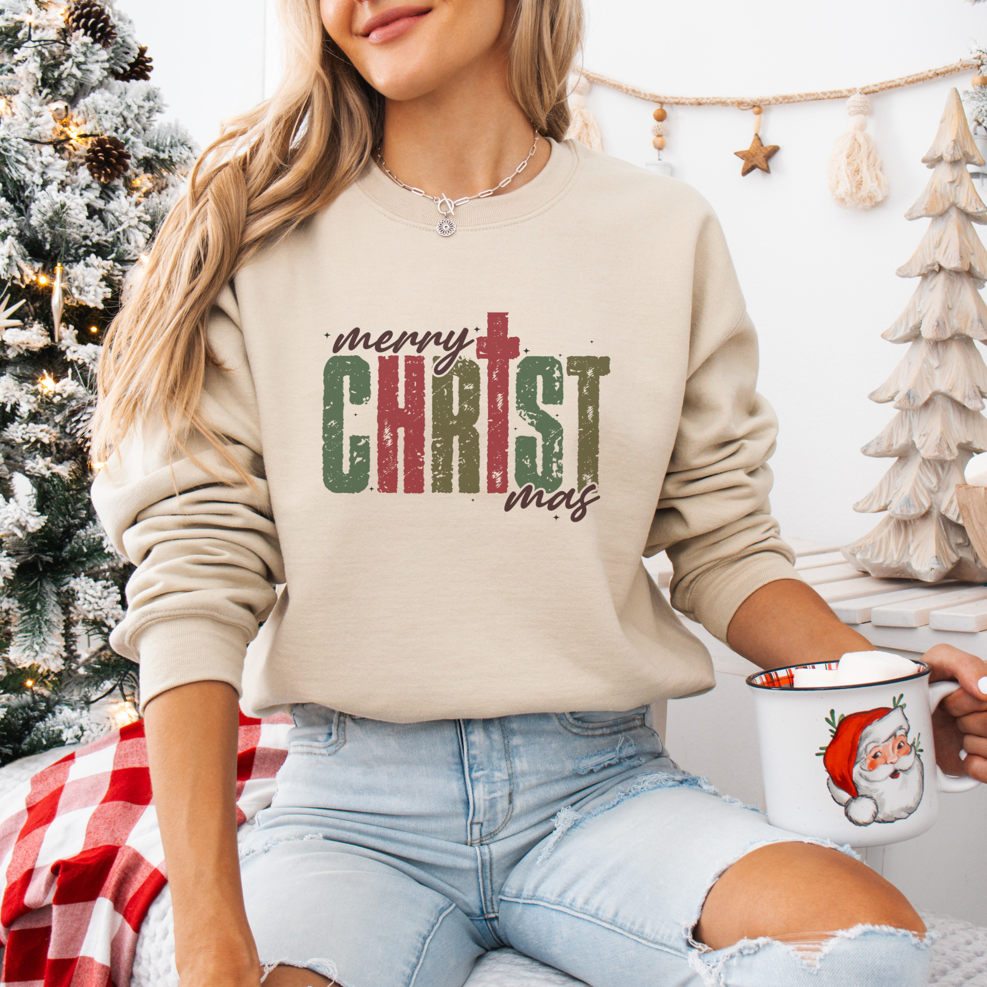 Merry Christ Christmas Women's Graphic Sweatshirt