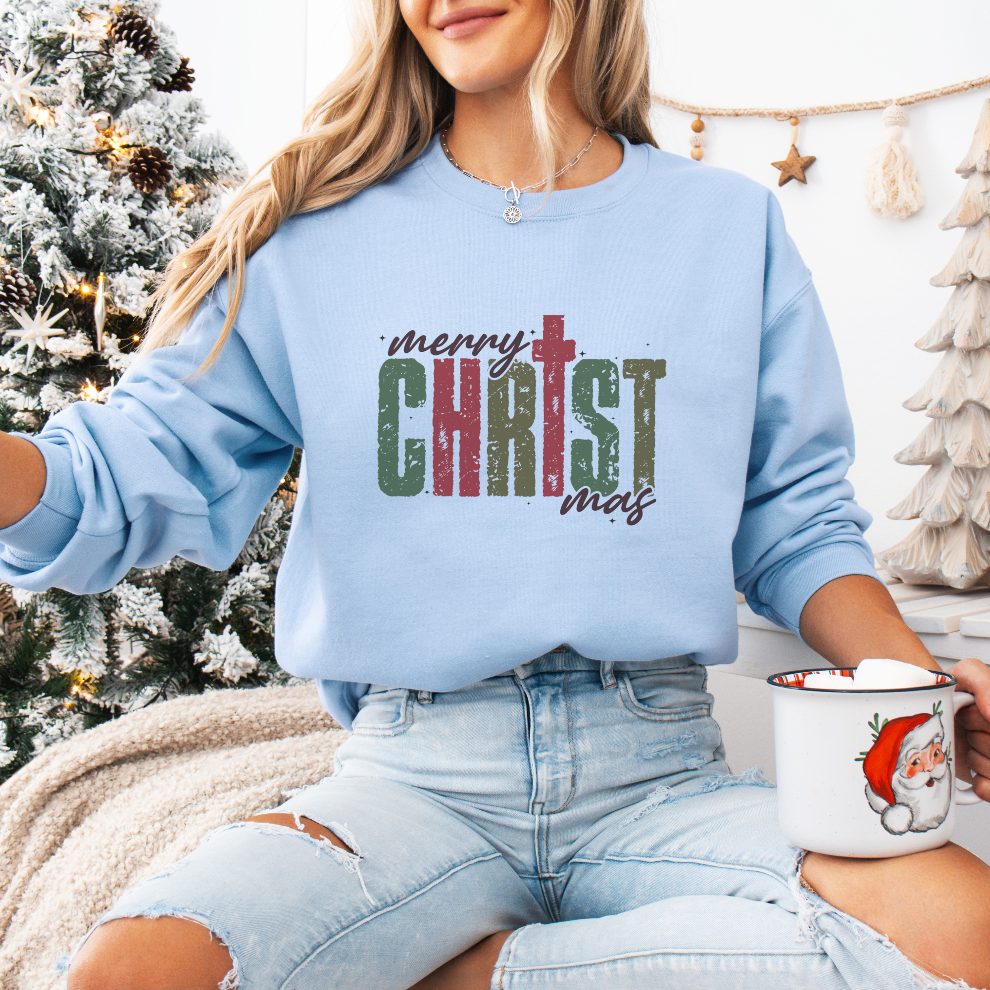 Merry Christ Christmas Women's Graphic Sweatshirt