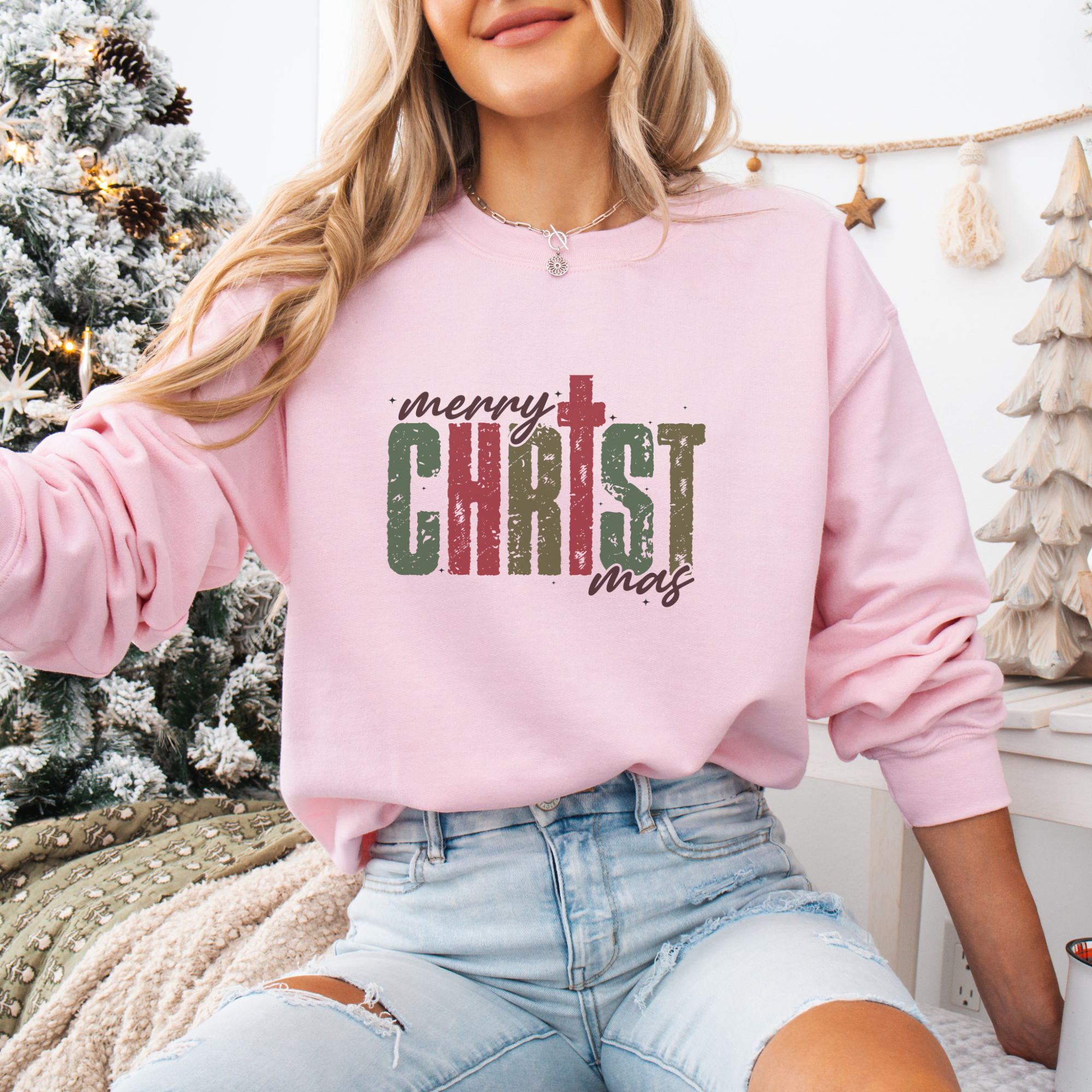 Merry Christ Christmas Women's Graphic Sweatshirt