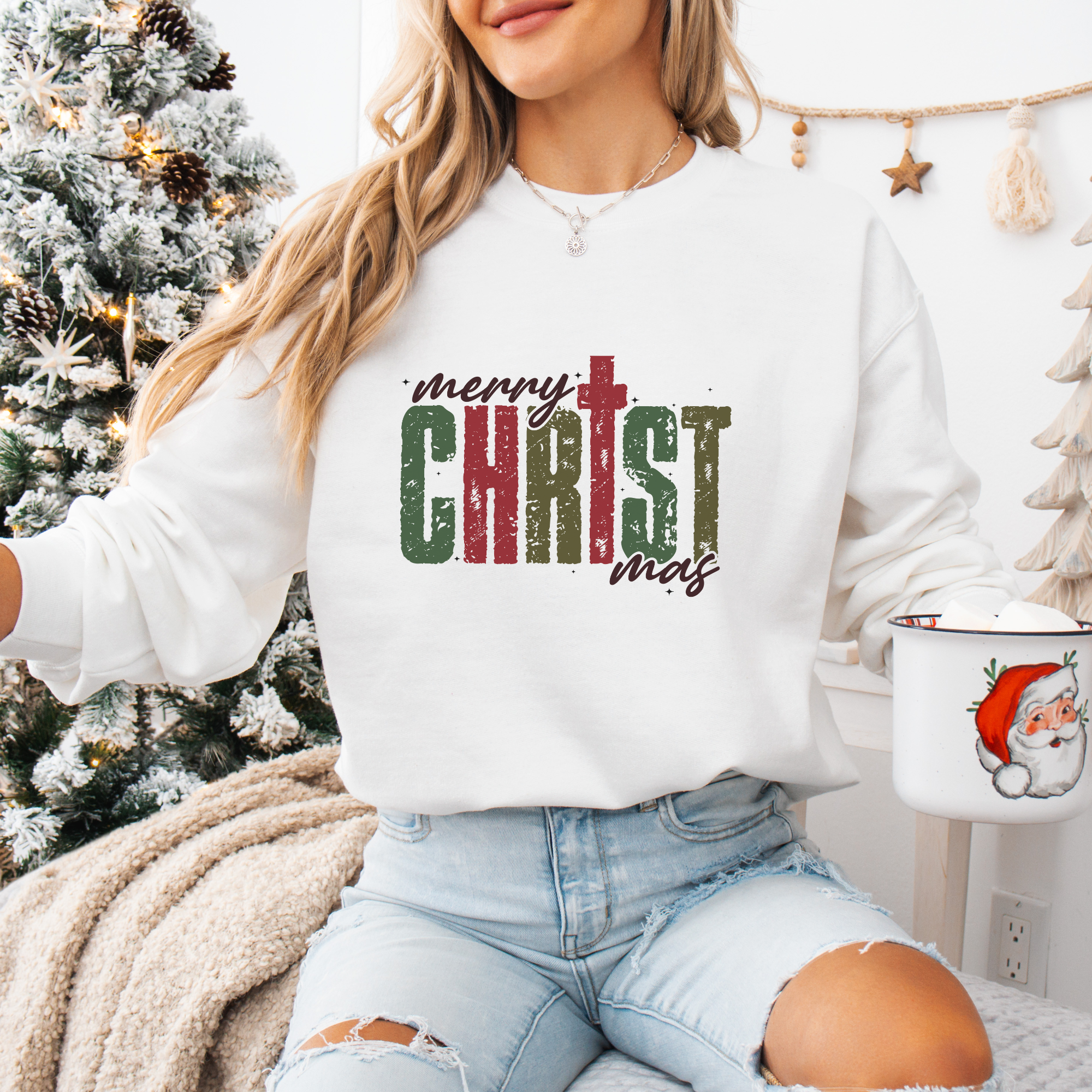 Merry Christ Christmas Women's Graphic Sweatshirt