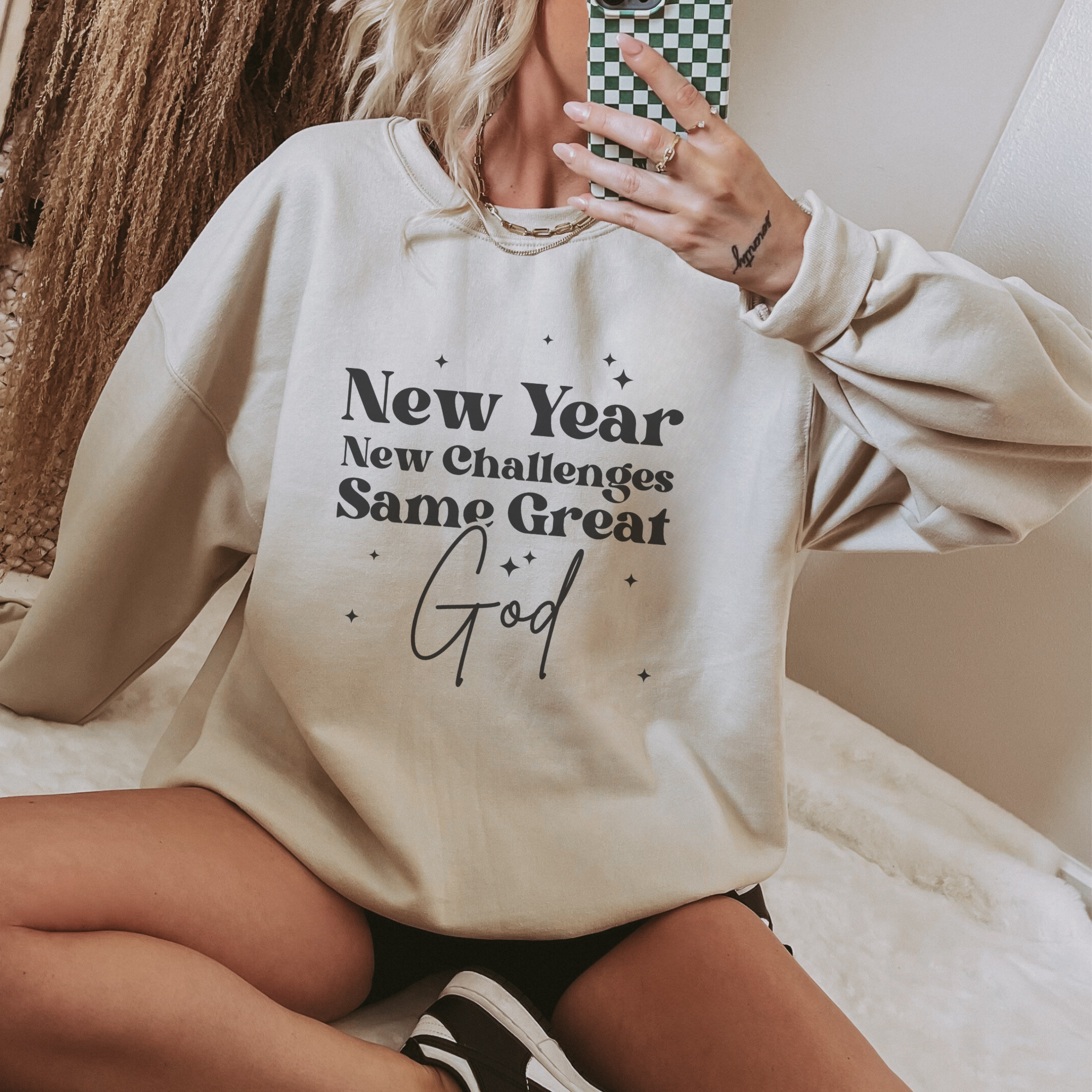 New Year New Challenges Inspirational Women's Sweatshirt