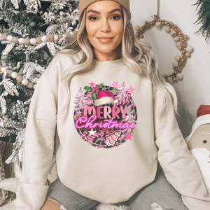 Pink Merry Christmas Women's Sweatshirt