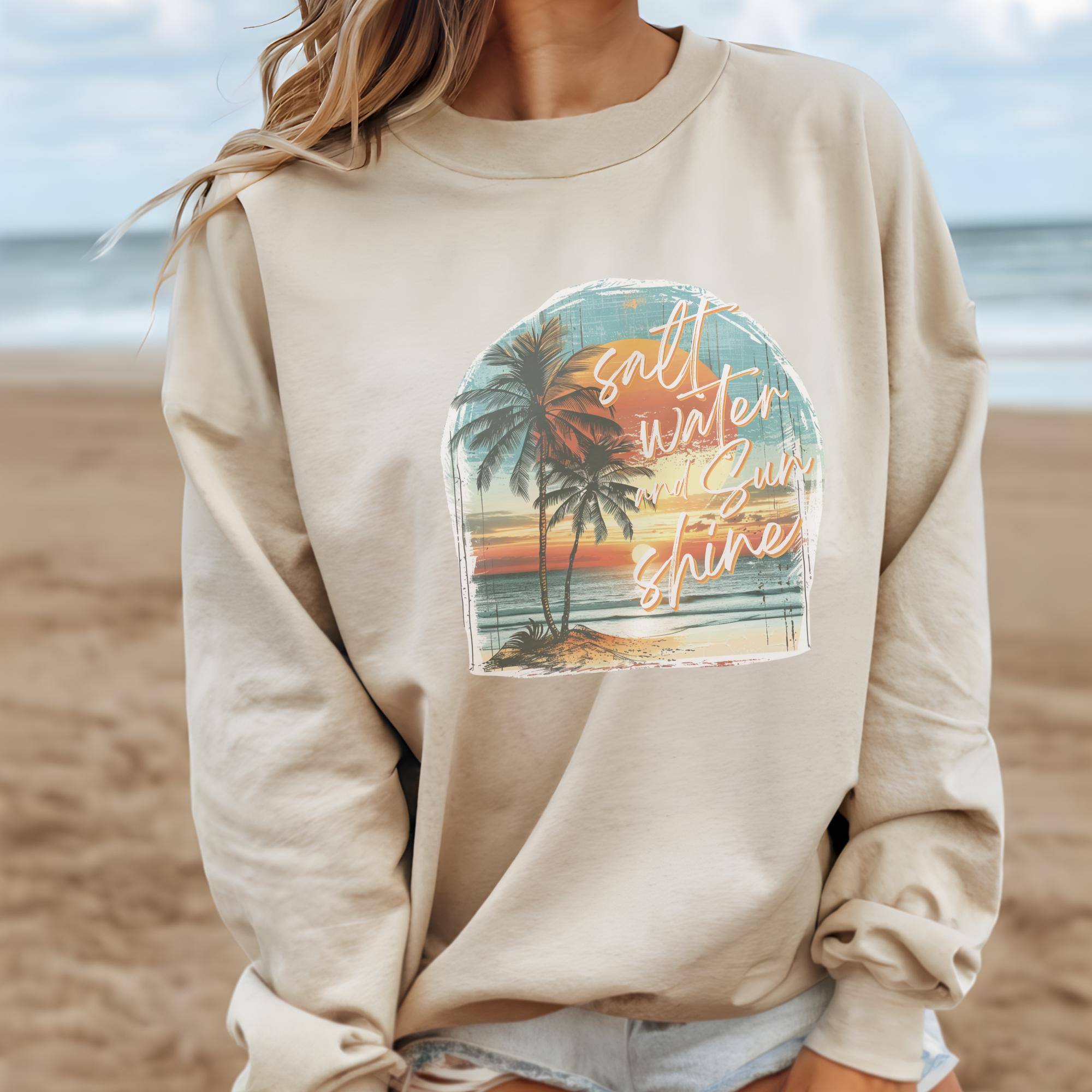 Salt Water and Sunshine Summer Women's Graphic Sweatshirt