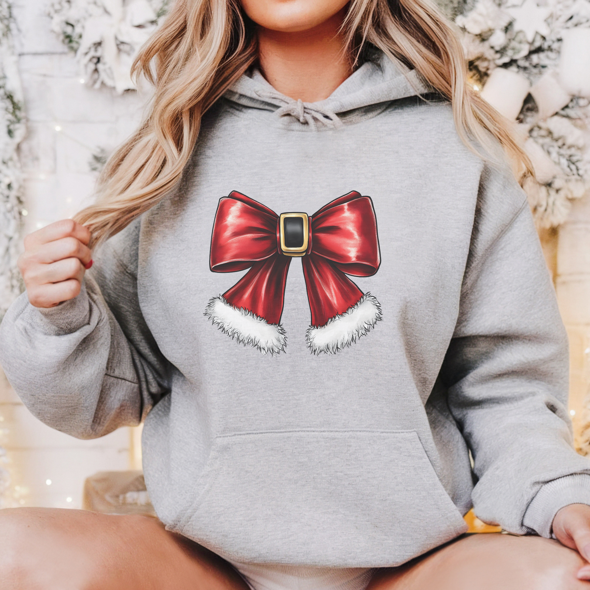 Santa's Bow Christmas Women's Graphic Hoodie