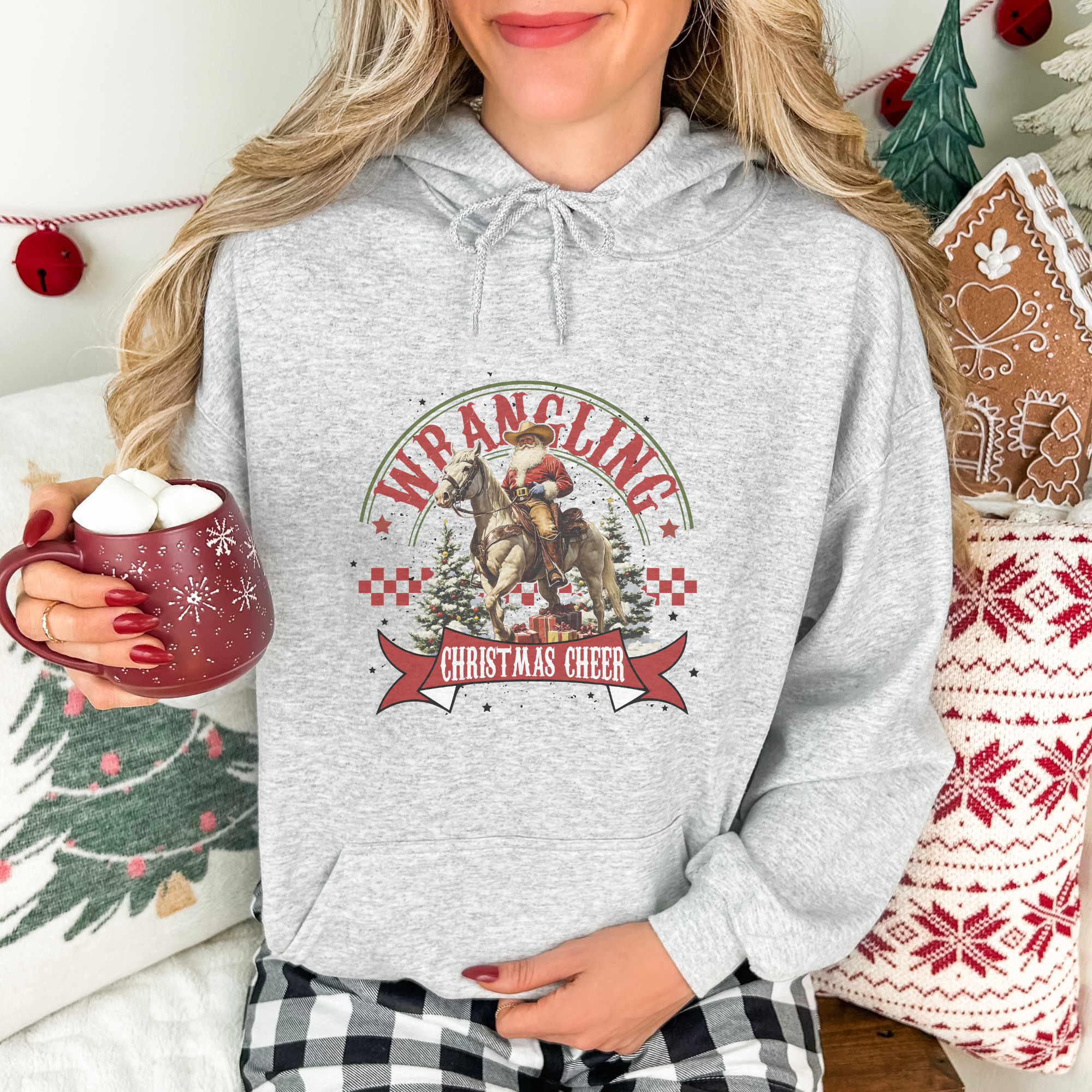 Wrangling Christmas Western Women's Graphic Hoodie