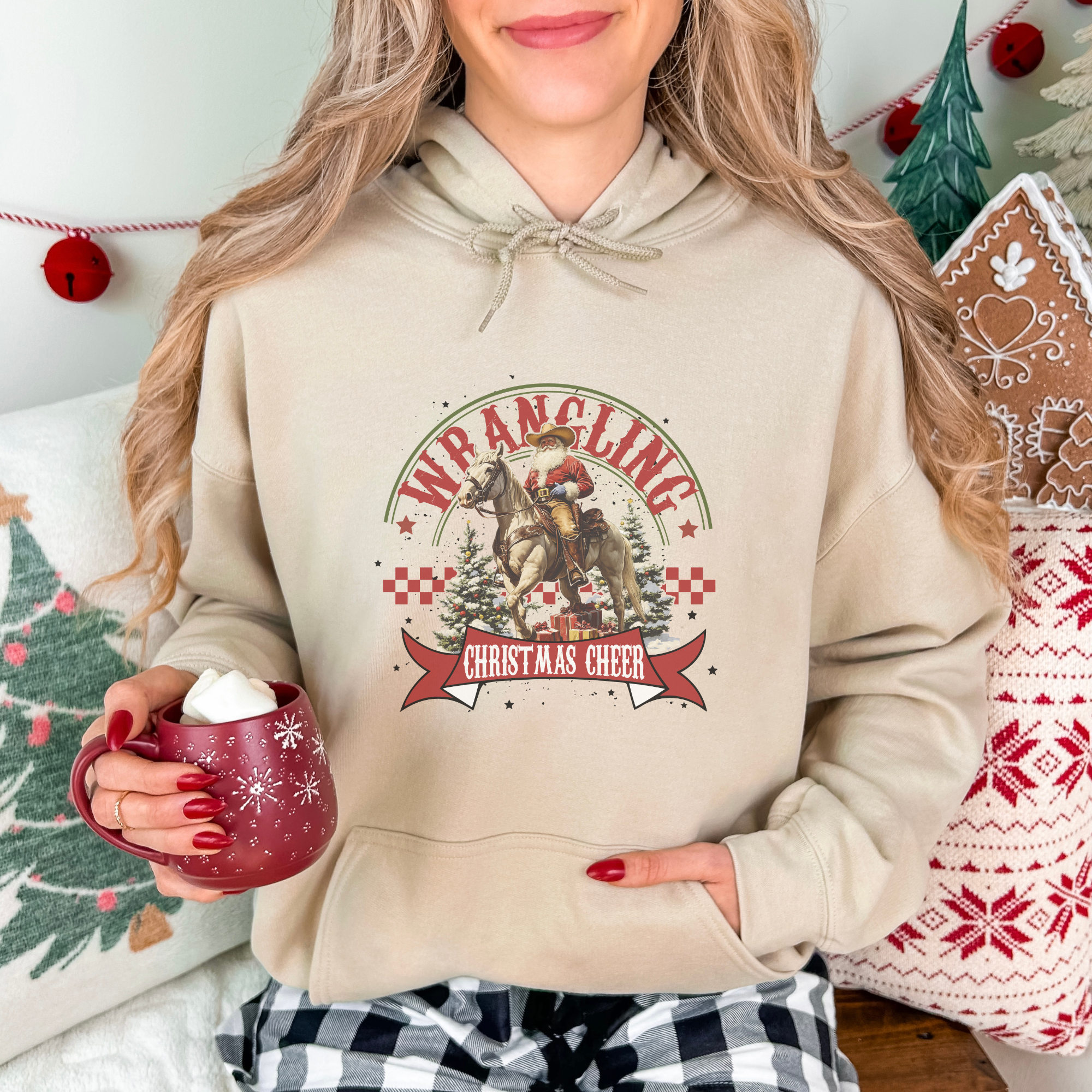Wrangling Christmas Western Women's Graphic Hoodie