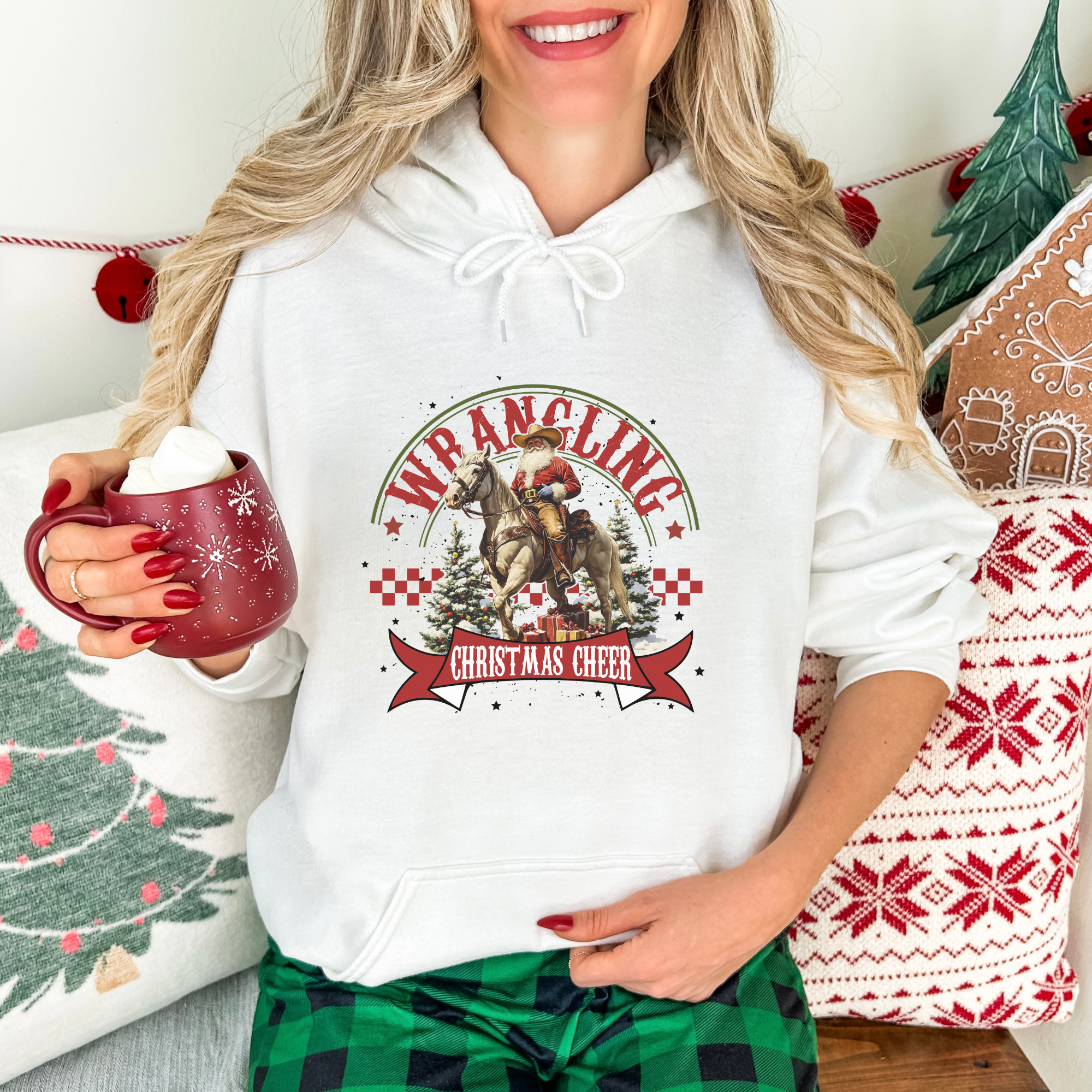 Wrangling Christmas Western Women's Graphic Hoodie