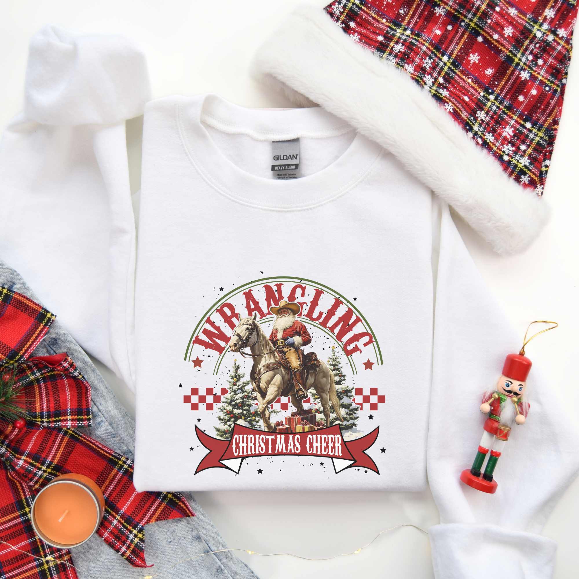 Wrangling Christmas Western Women's Graphic Sweatshirt