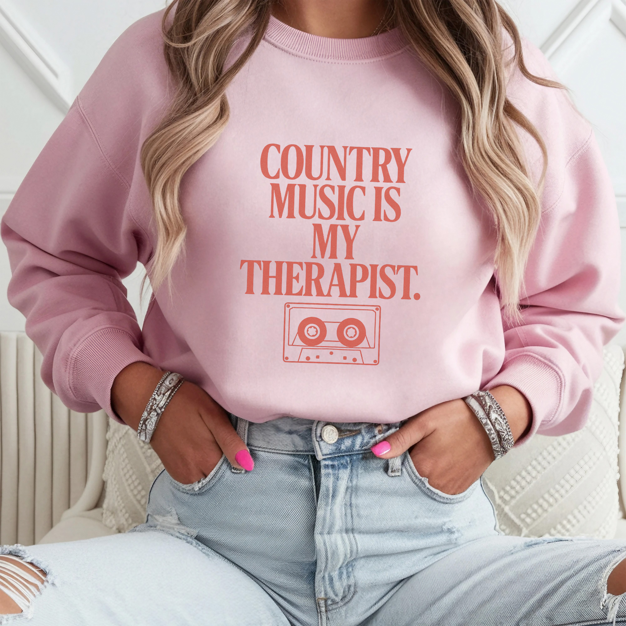 Country Music is My Therapist Crewneck Sweatshirt