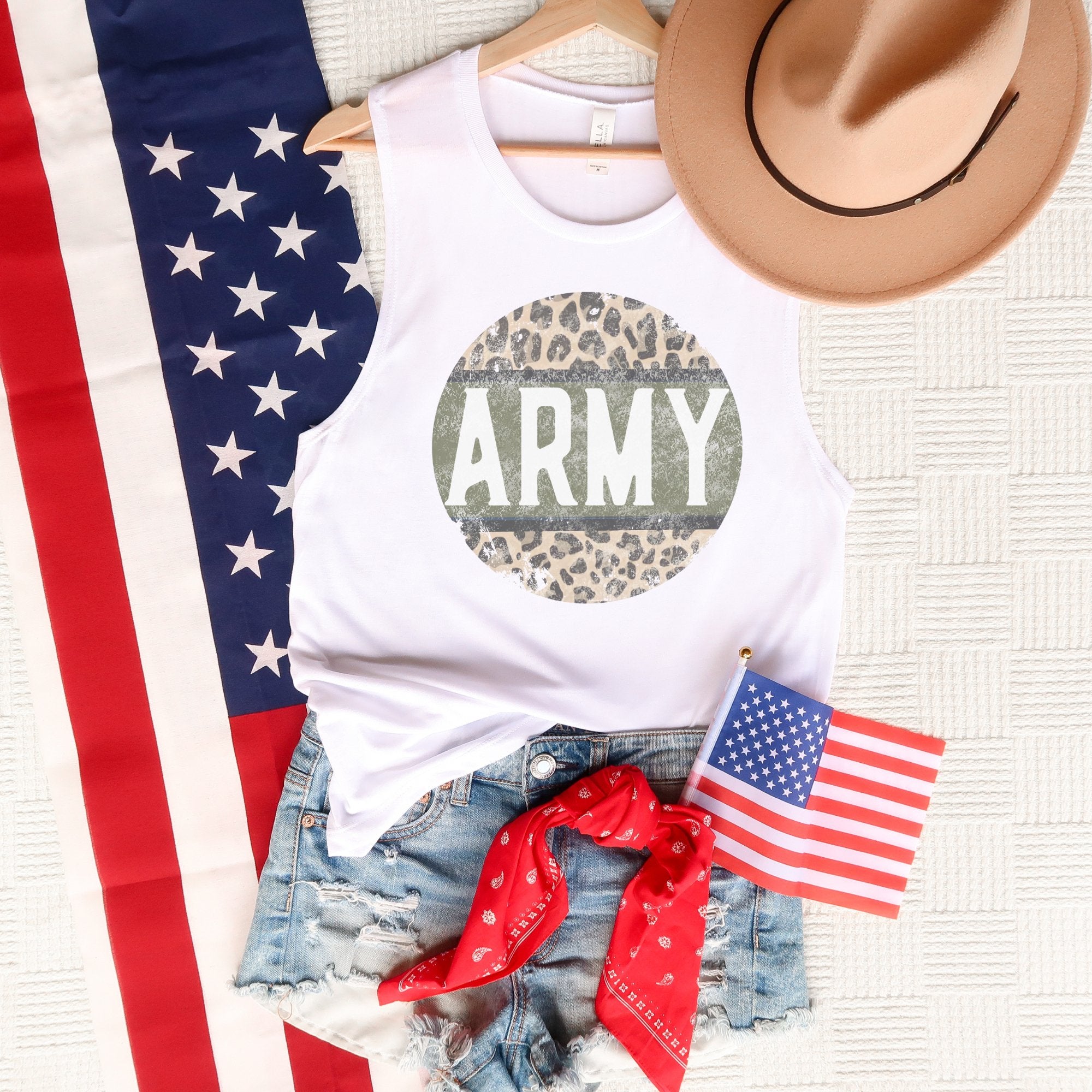 Army Cheetah Bella Canvas Muscle Tank Top - Trendznmore