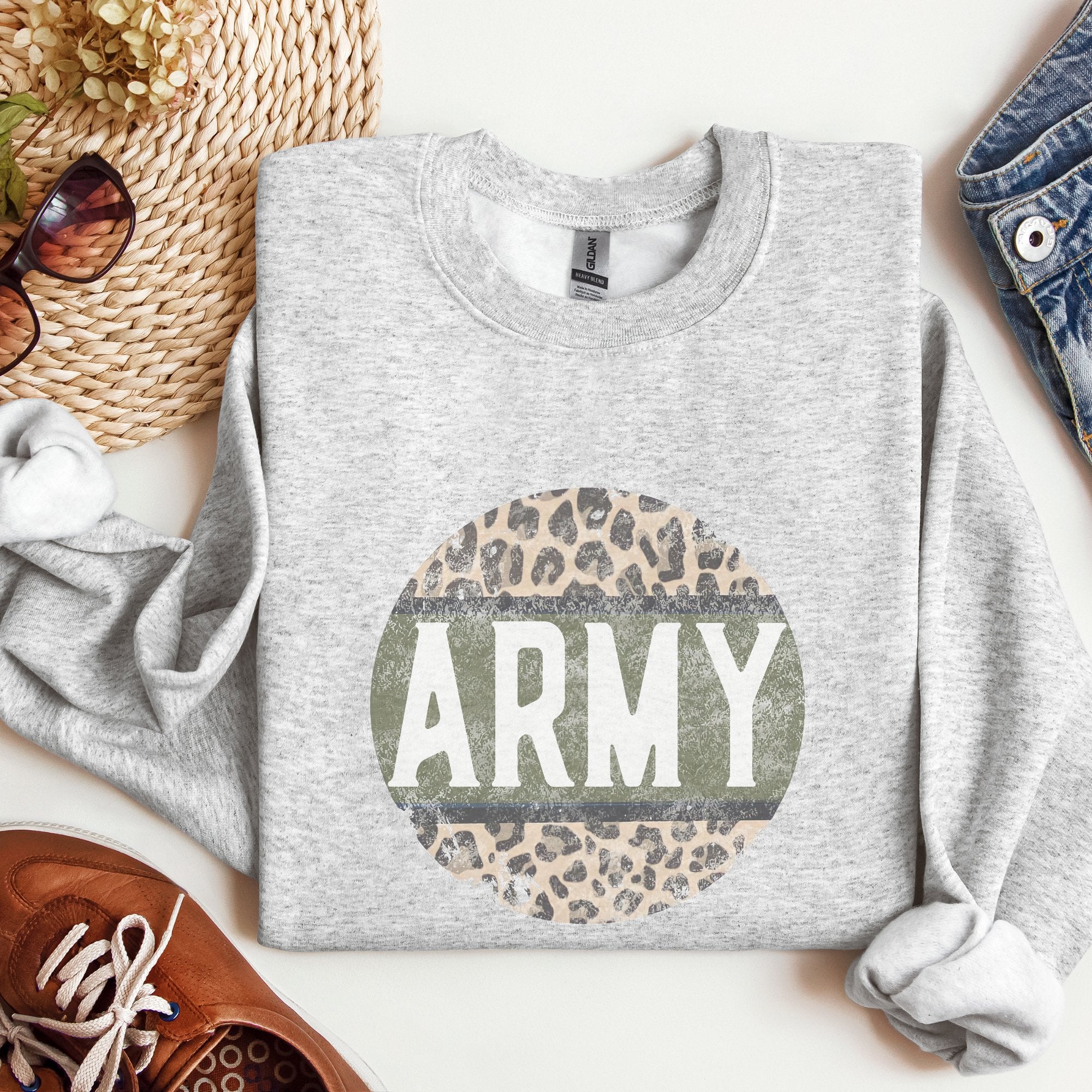 Army Cheetah Crewneck Sweatshirt - Trendznmore