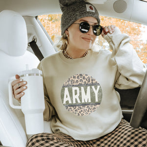 Army Cheetah Crewneck Sweatshirt - Trendznmore