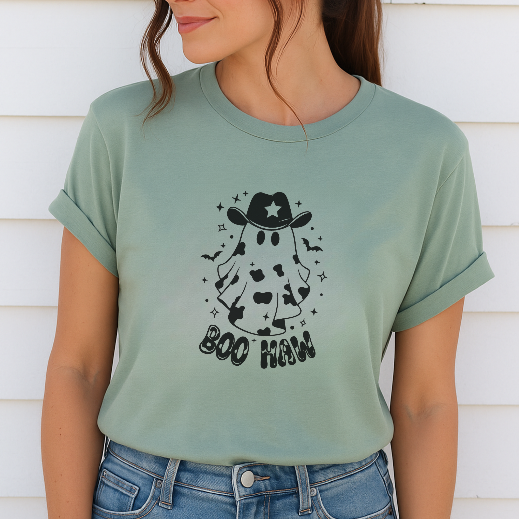 Boo Haw Halloween Graphic T-Shirt