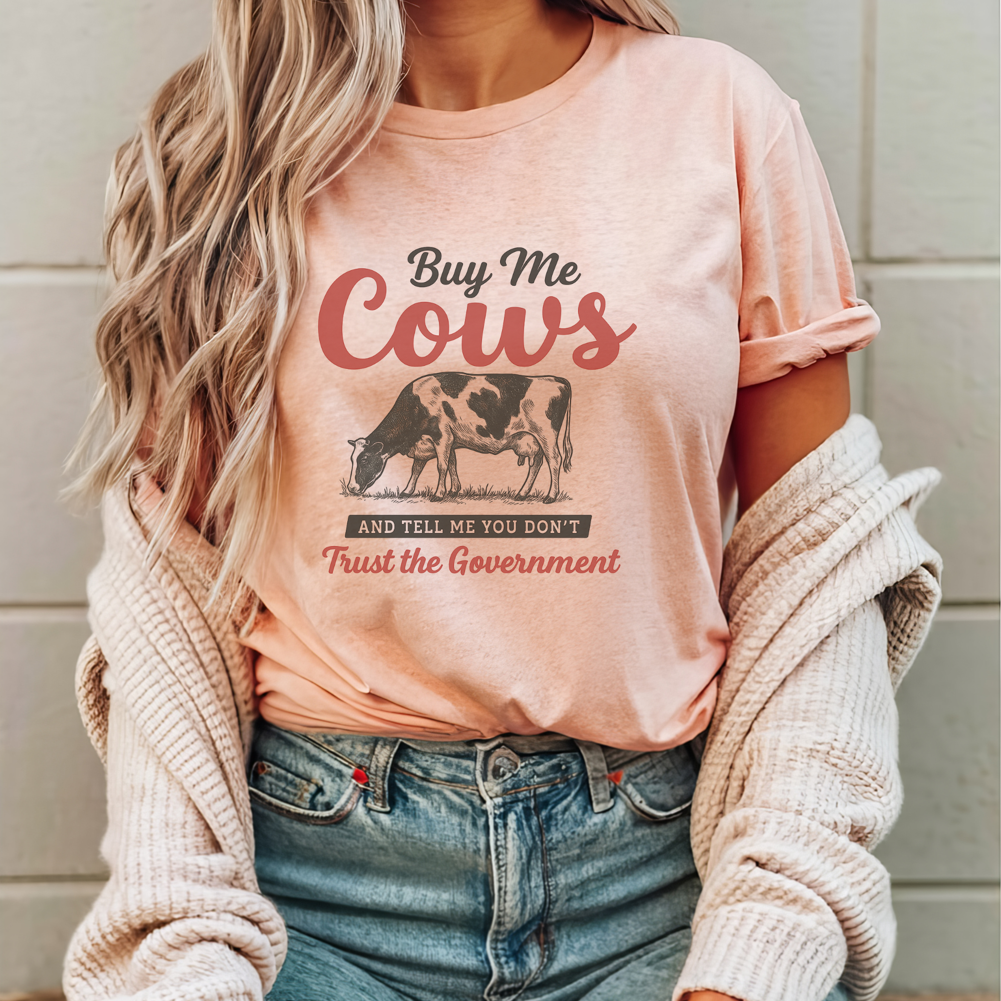 Buy Me Cows and Don't Trust the Gov. Country Graphic Tee