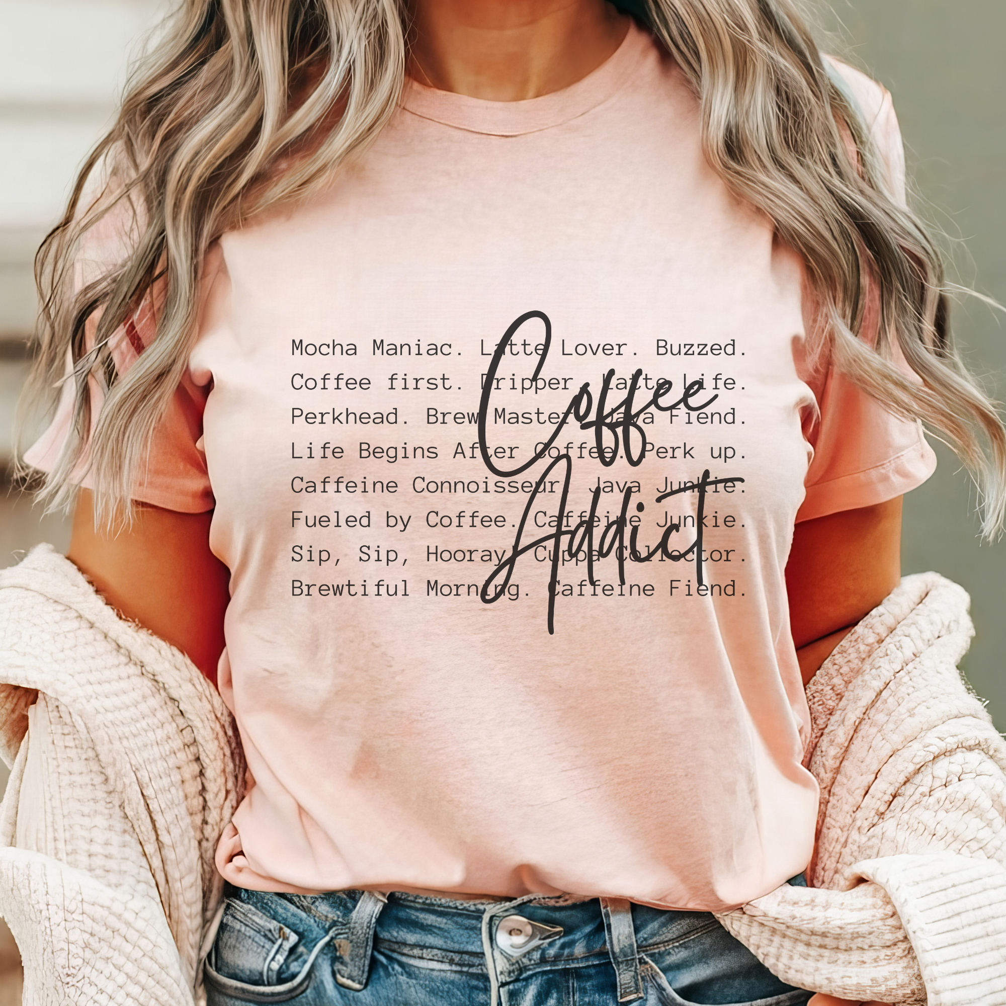 Funny Coffee Addict Definition Graphic T-Shirt