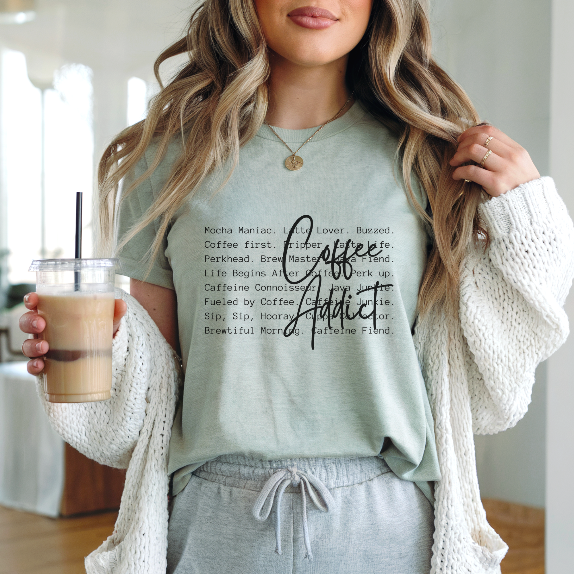 Funny Coffee Addict Definition Graphic T-Shirt
