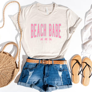 Beach Babe Pink/Turquoise Graphic Tee - Trendznmore