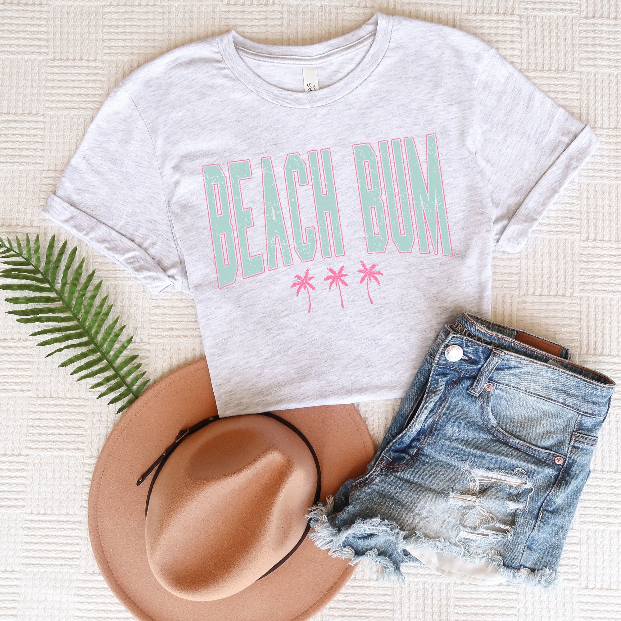 Beach Bum Turquoise/Pink Graphic Tee - Trendznmore