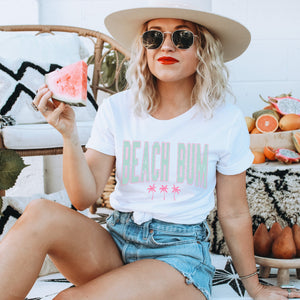 Beach Bum Turquoise/Pink Graphic Tee - Trendznmore