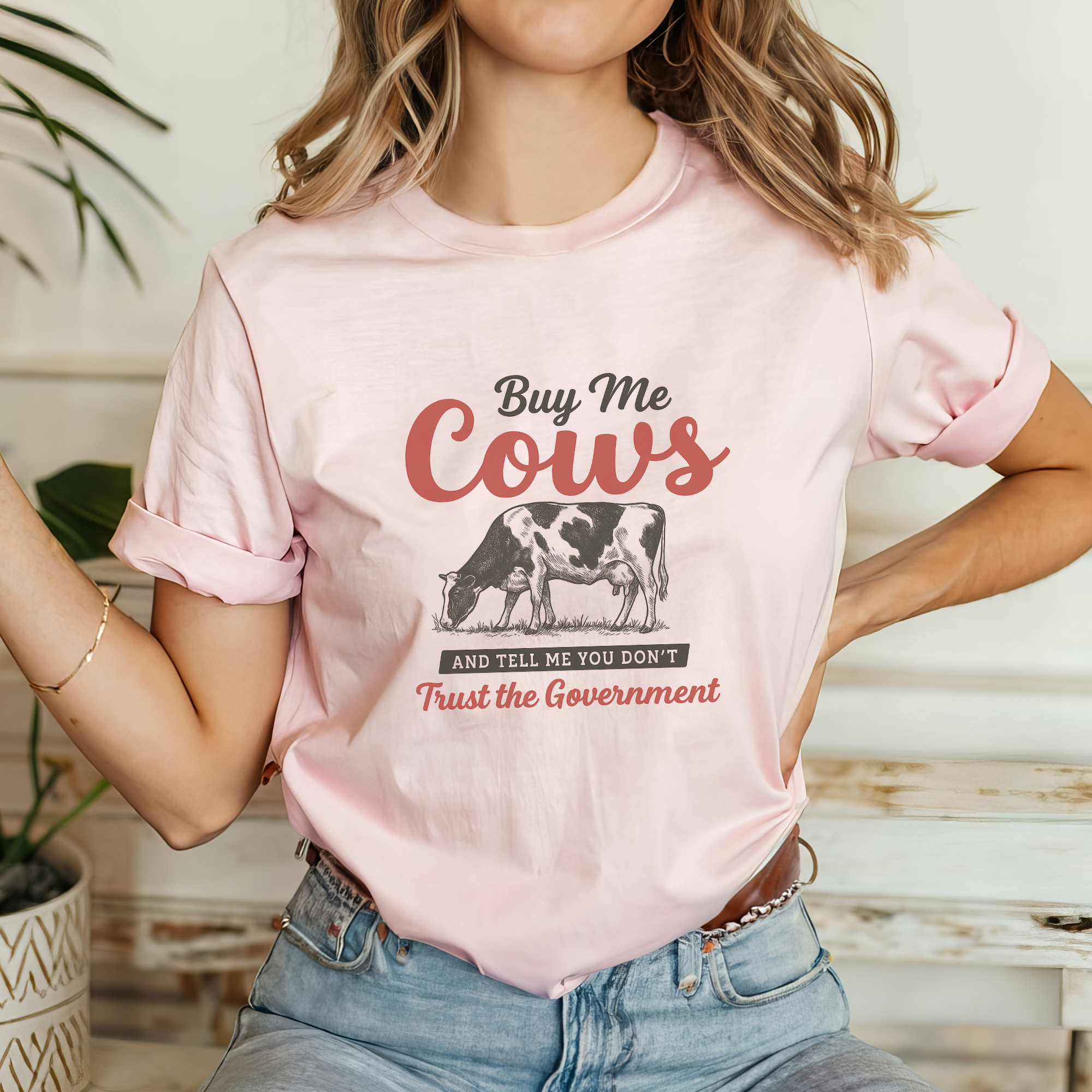 Buy Me Cows and Don't Trust the Gov. Country Graphic Tee