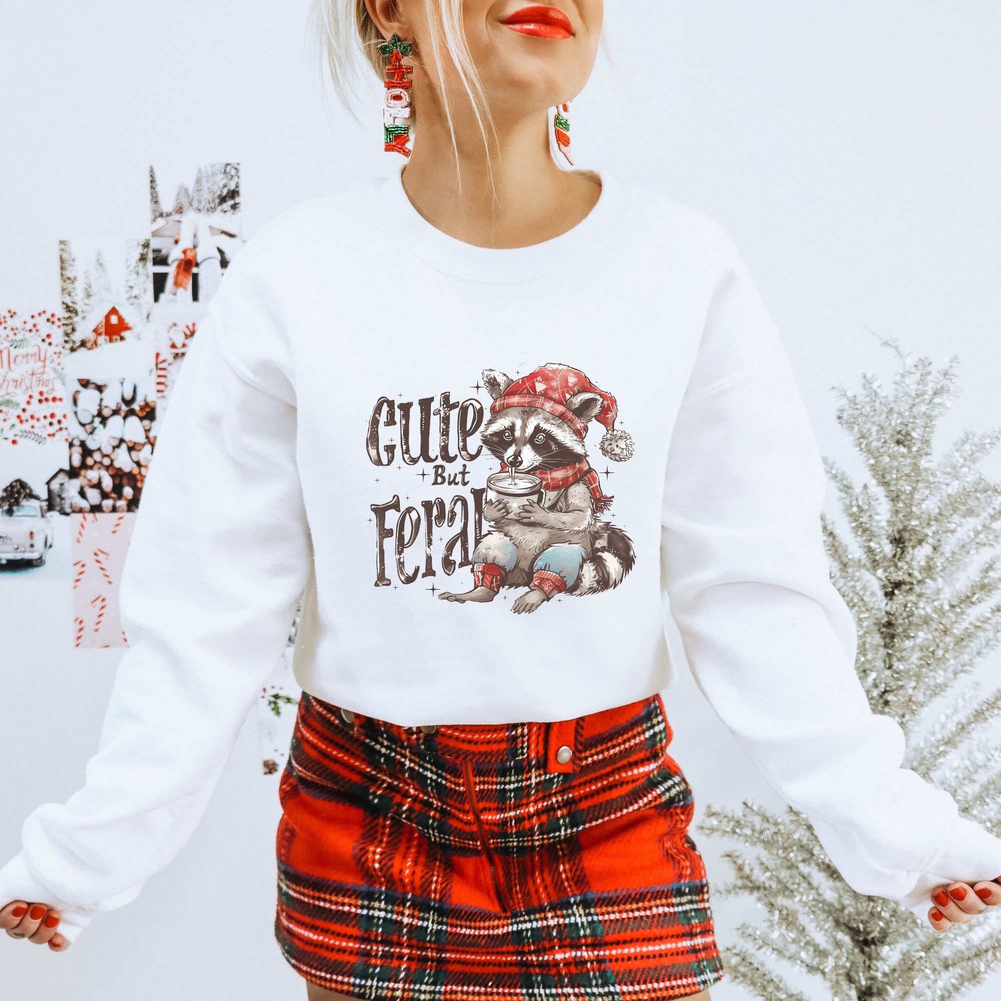 Christmas Cute but Feral Women's Sweatshirt - Trendznmore