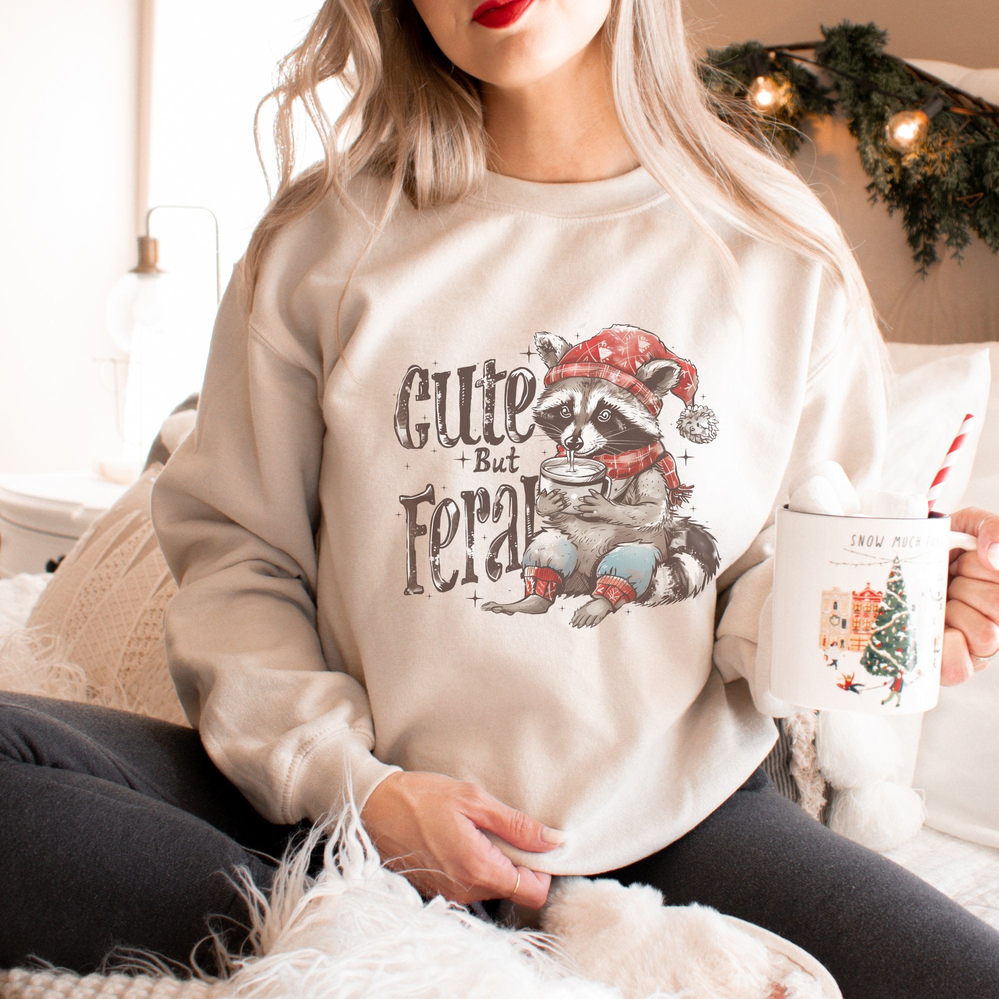 Christmas Cute but Feral Women's Sweatshirt - Trendznmore