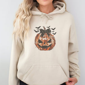 Coquette Disco Ball Pumpkin Halloween Hoodie - Trendznmore