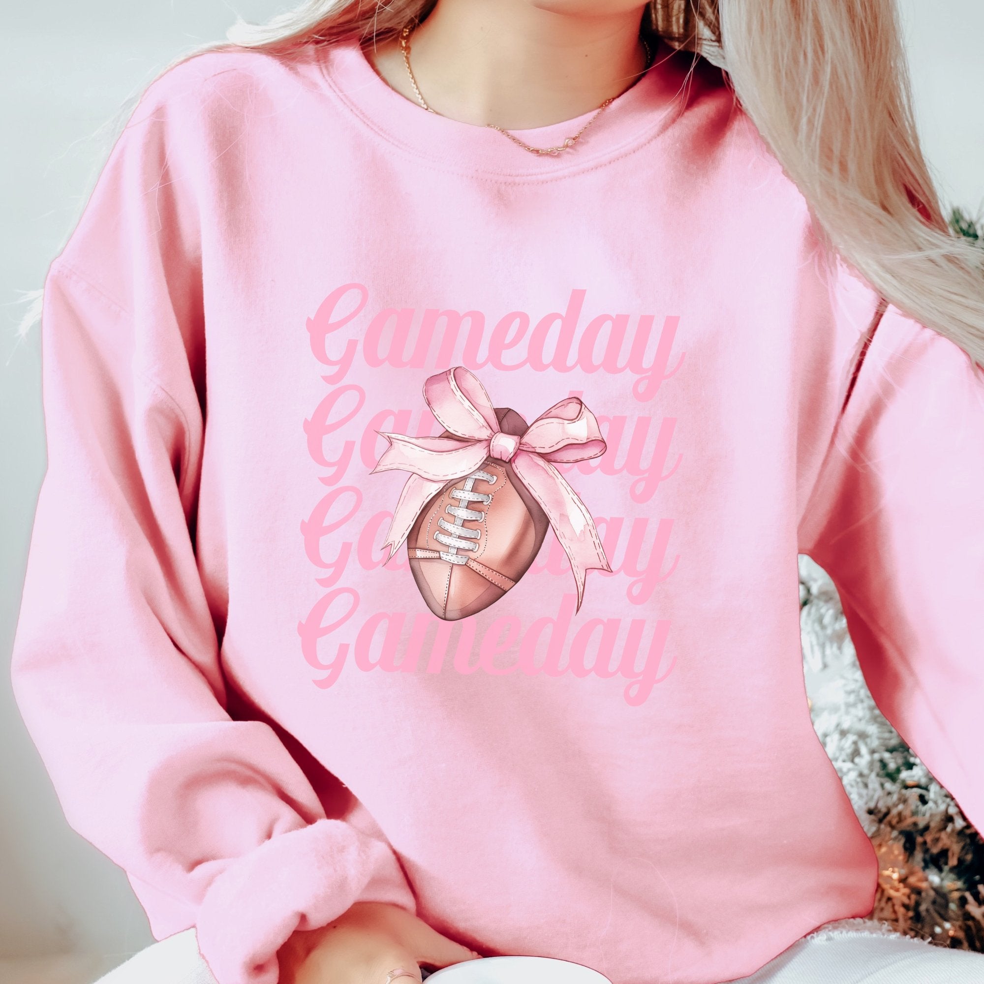 Coquette Game Day Football Crewneck Sweatshirt - Trendznmore