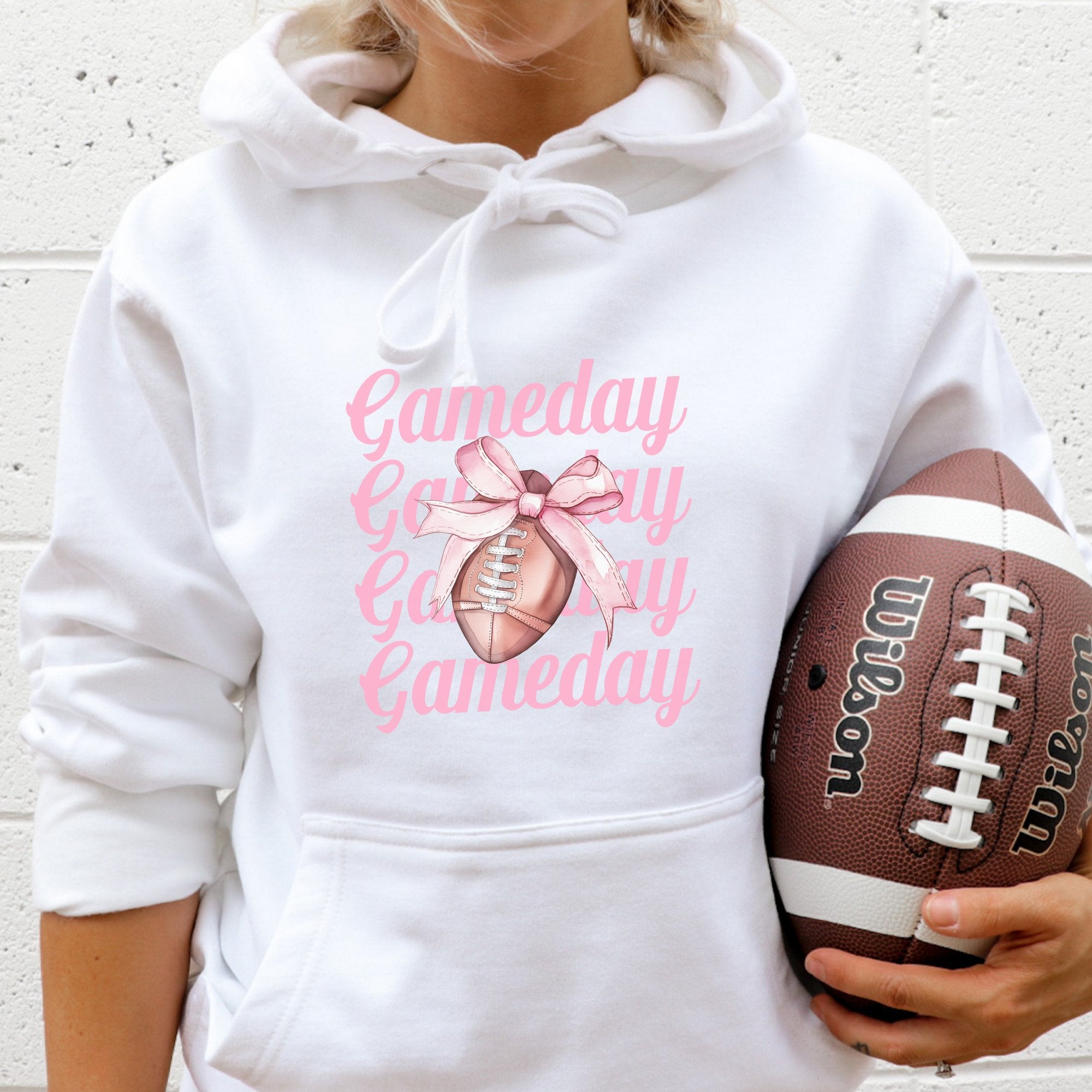 Coquette Game Day Football Graphic Hoodie - Trendznmore