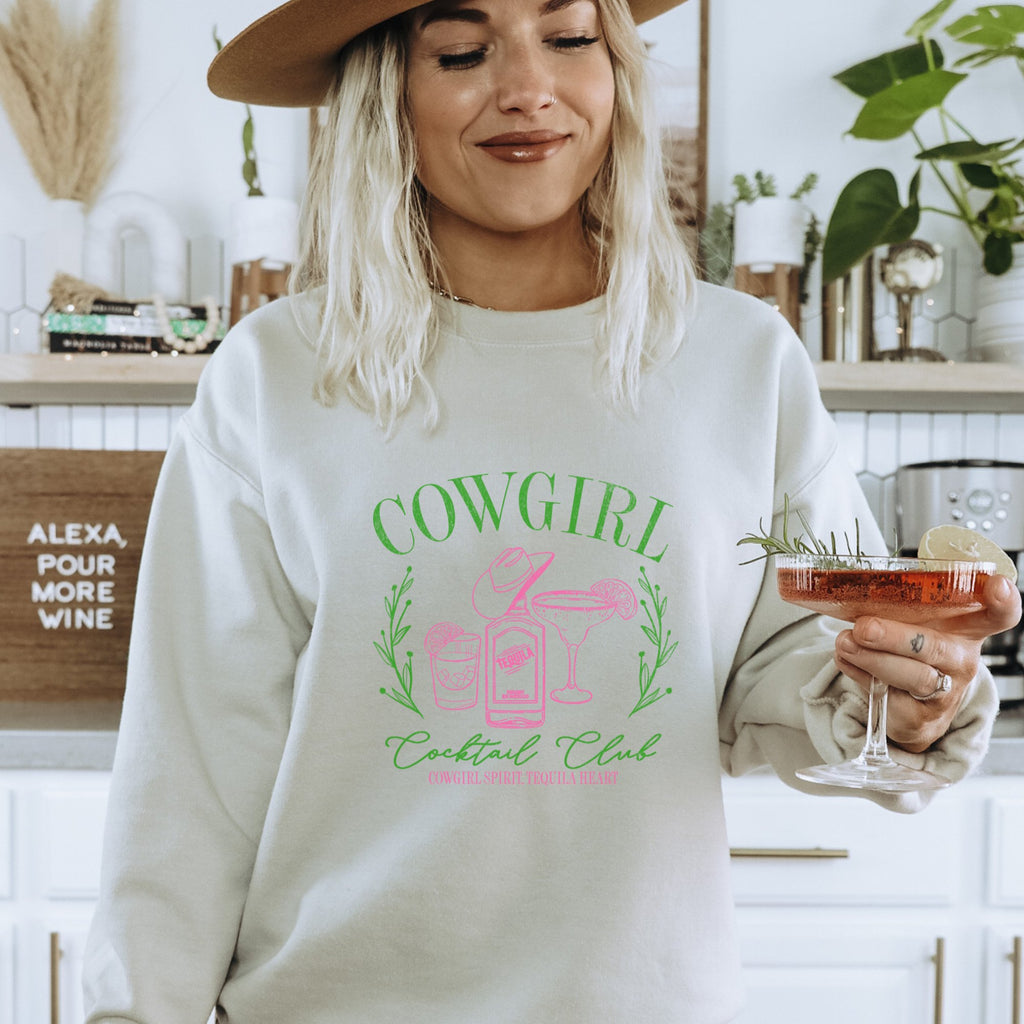 Cowgirl Cocktail Club Western Graphic Sweatshirt - Trendznmore