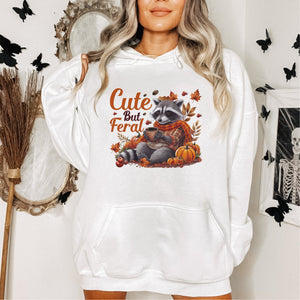 Cute But Feral Fall Graphic Hoodie - Trendznmore