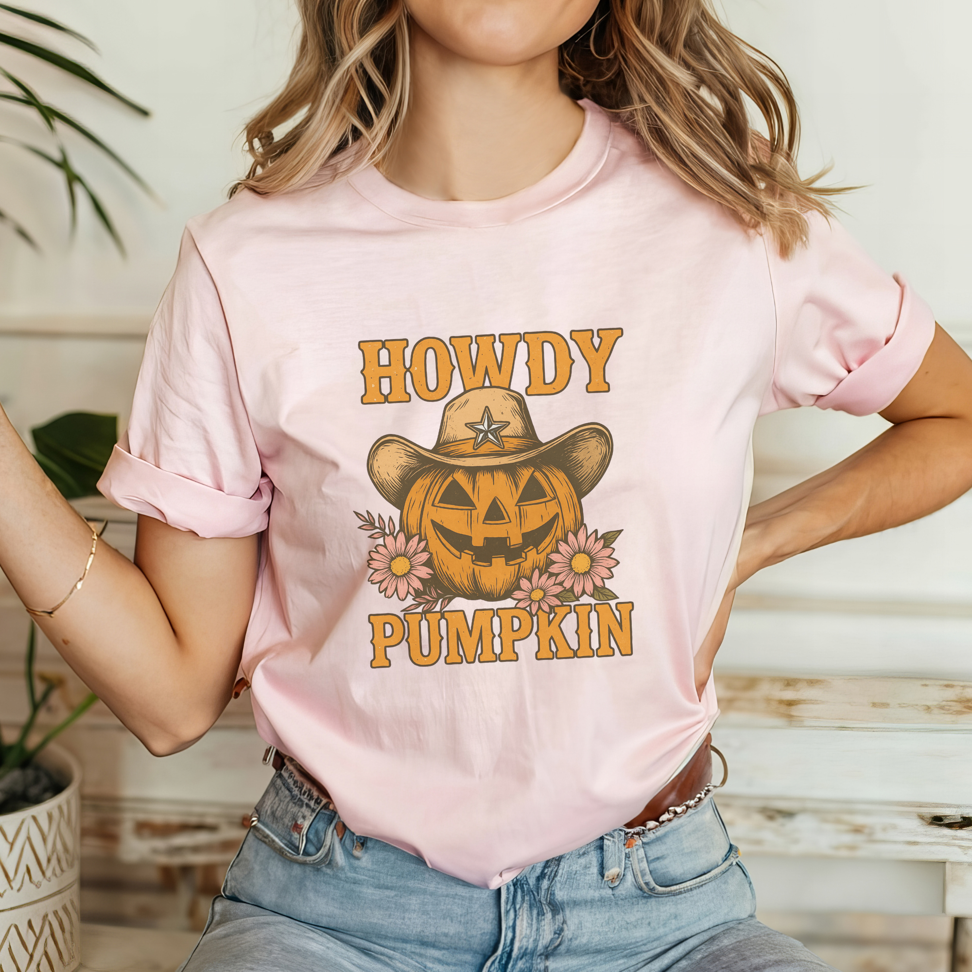 Howdy Texas Pumpkin Graphic T-Shirt