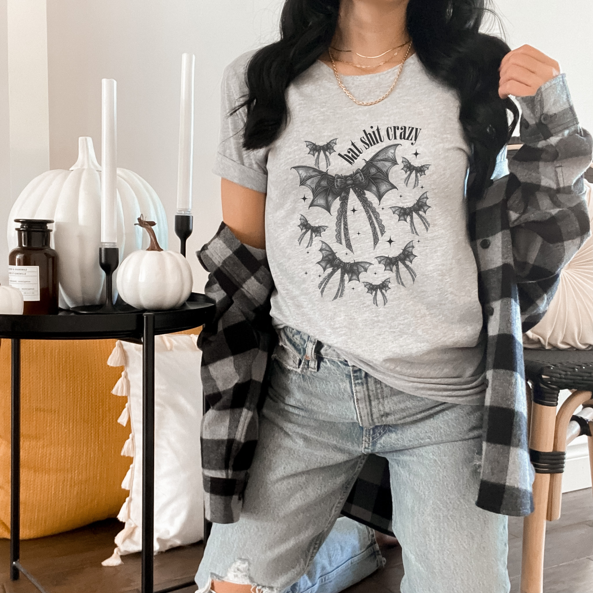 Bat $ht Crazy Halloween Graphic T-Shirt