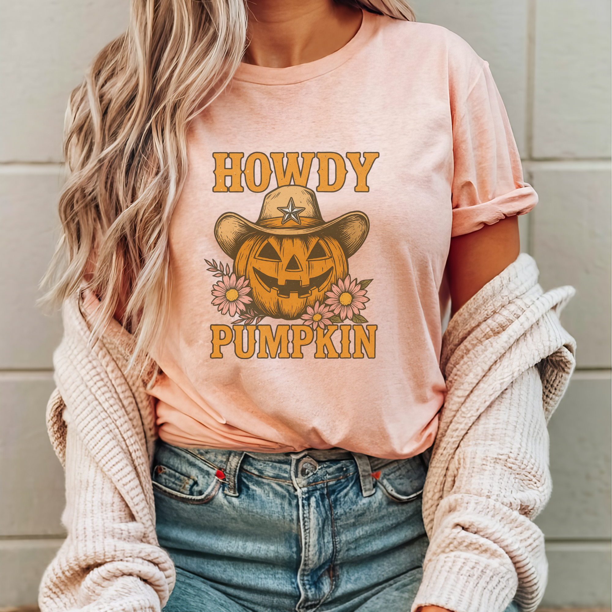 Howdy Texas Pumpkin Graphic T-Shirt