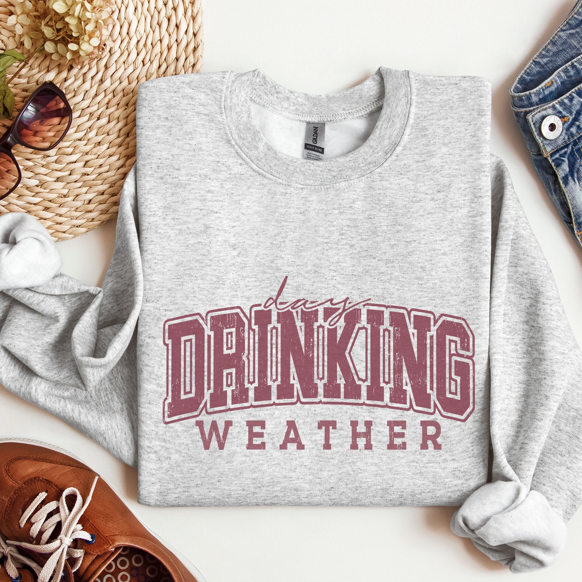 Day Drinking Weather Graphic Sweatshirt - Trendznmore