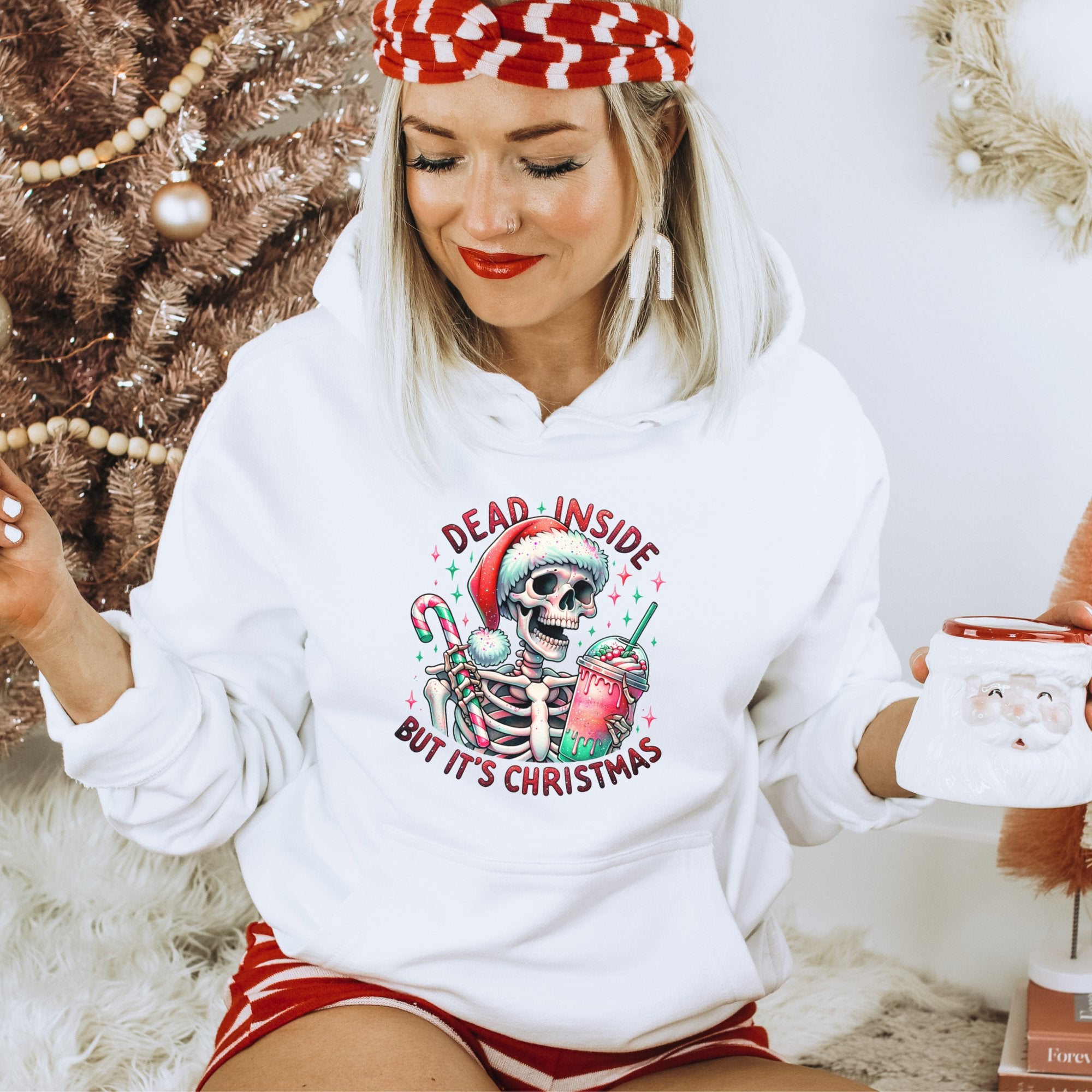 Dead Inside but It's Christmas Women's Hoodie - Trendznmore