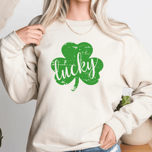 Distressed Shamrock St. Patrick's Day Crewneck Sweatshirt - Trendznmore