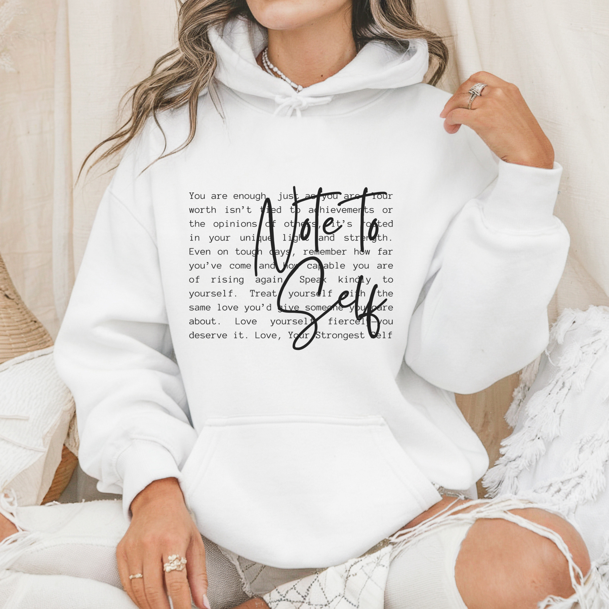Note to Self Definition Motivational Graphic Hoodie