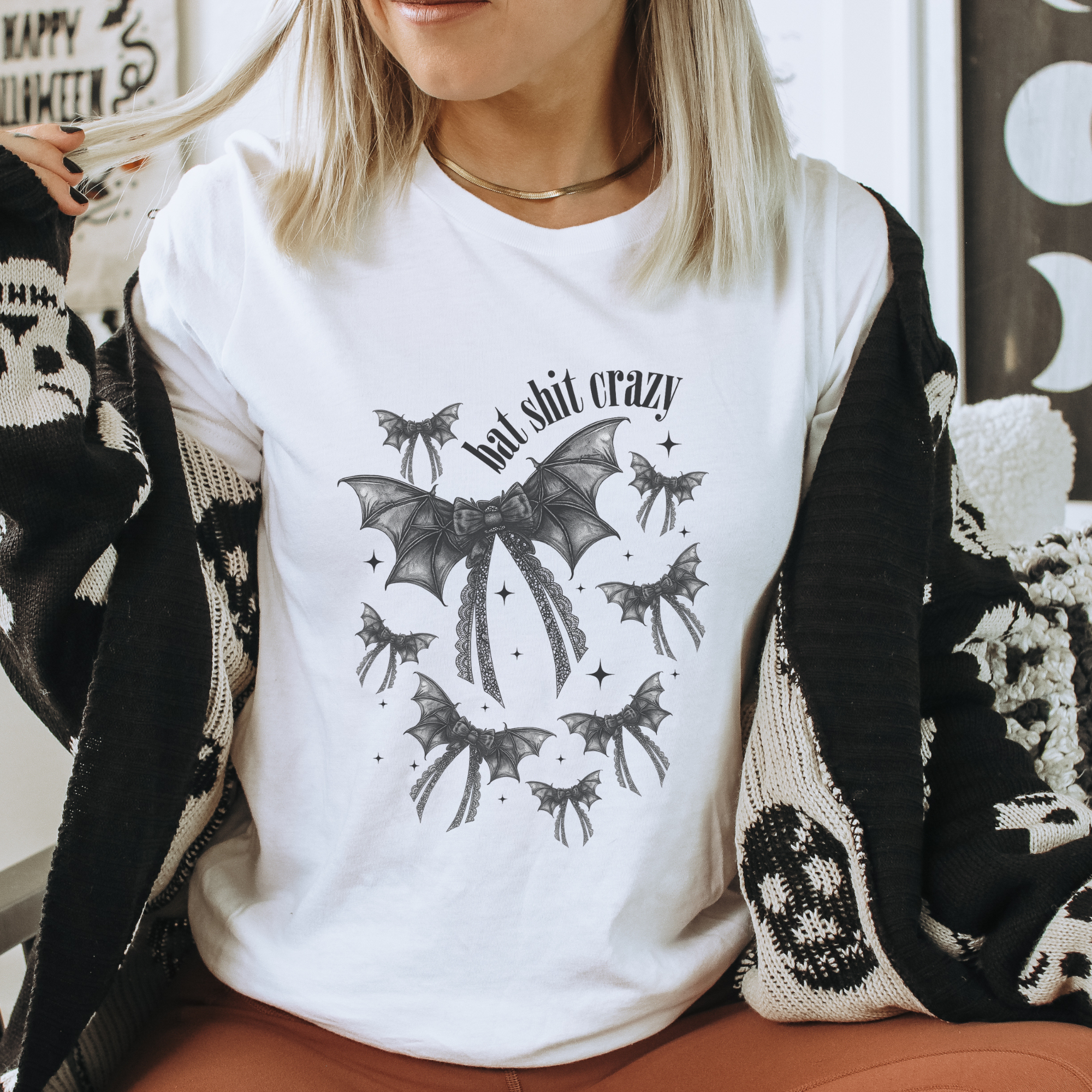 Bat $ht Crazy Halloween Graphic T-Shirt