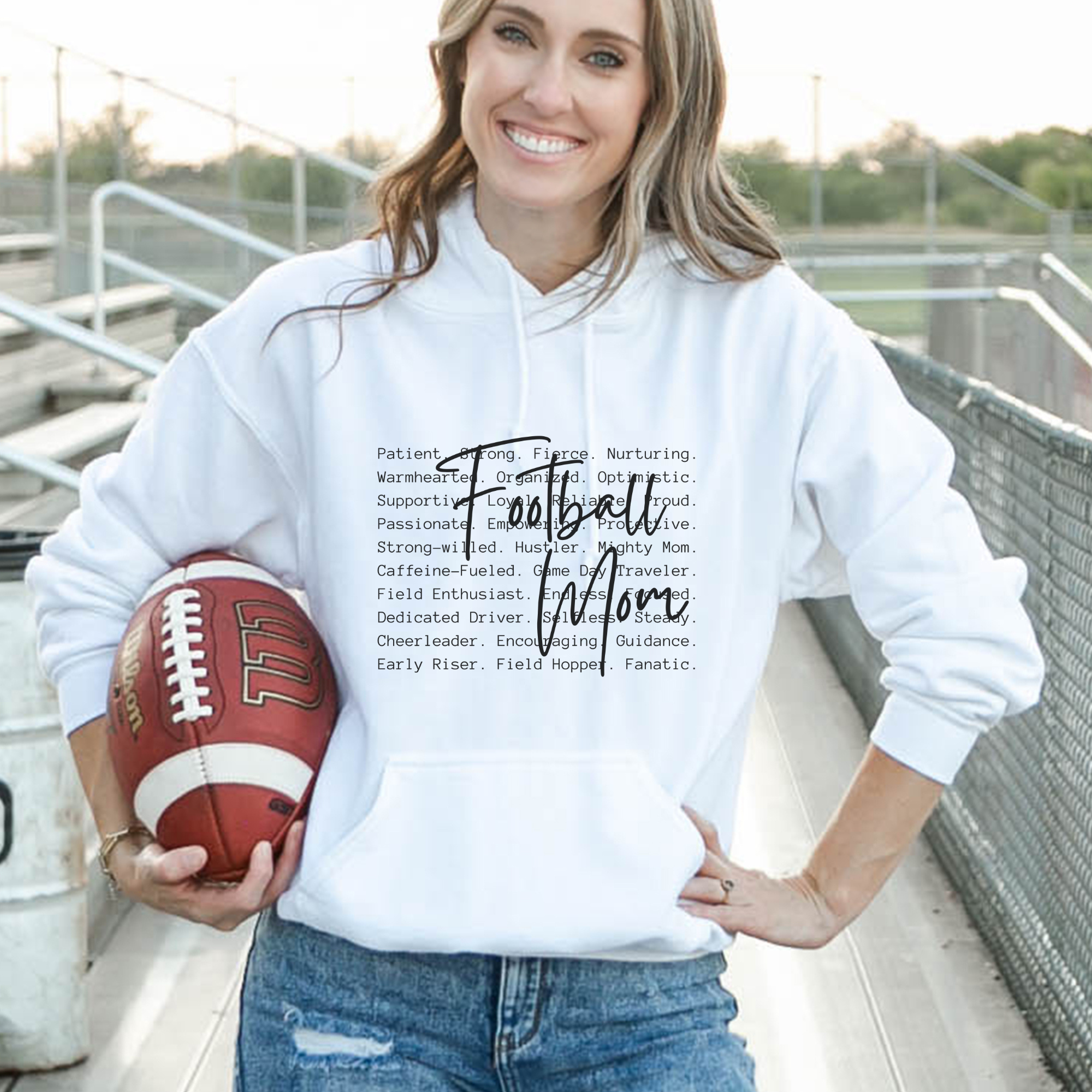 Football Mom Definition Funny Graphic Hoodie