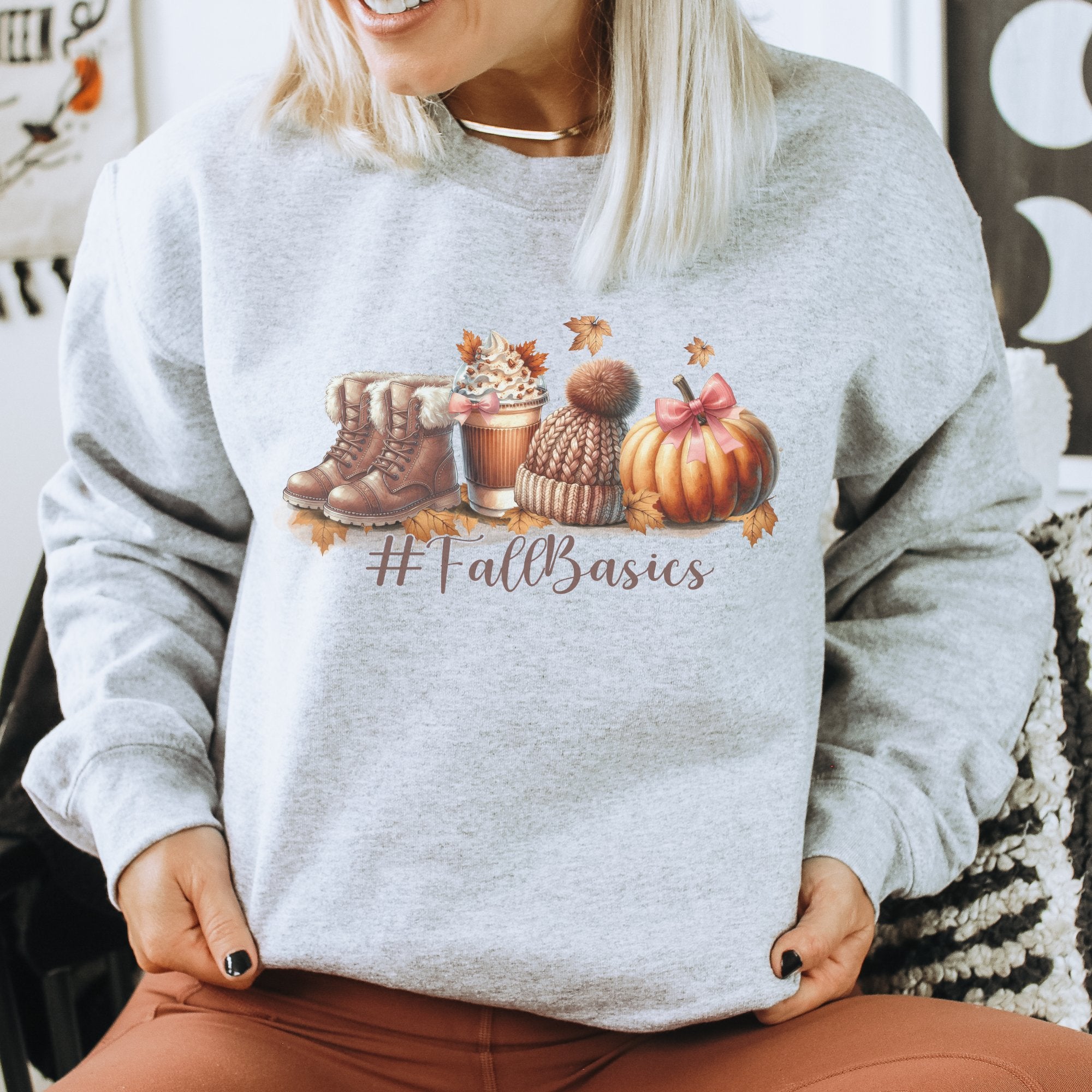 Fall Basics Graphic Women's Sweatshirt - Trendznmore