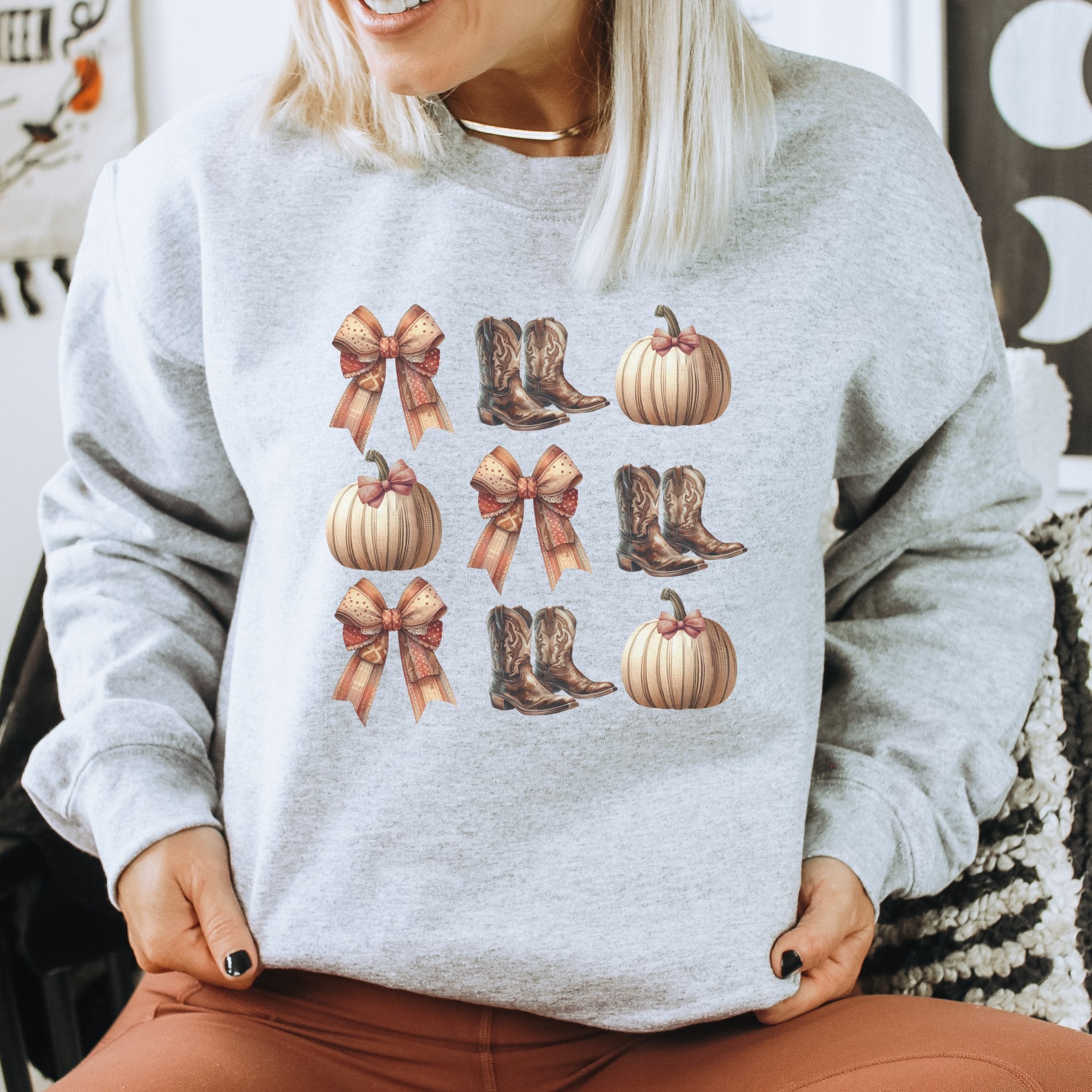 Fall Western Coquette Graphic Women's Sweatshirt - Trendznmore