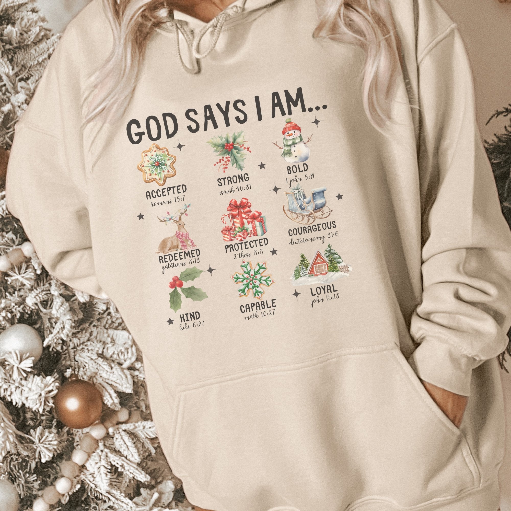 God Said I Am Christmas Women's Hoodie - Trendznmore