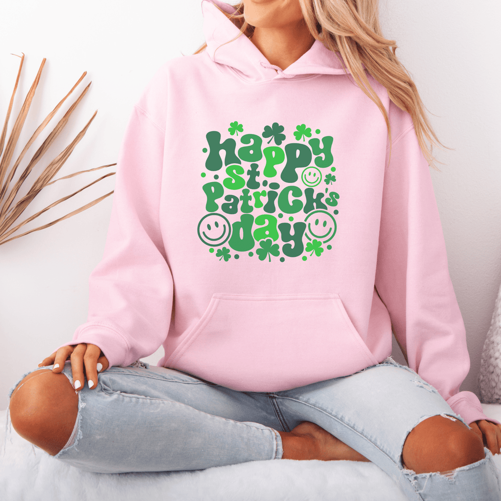 Happy St. Patrick's Day Groovy Hoodie - Trendznmore