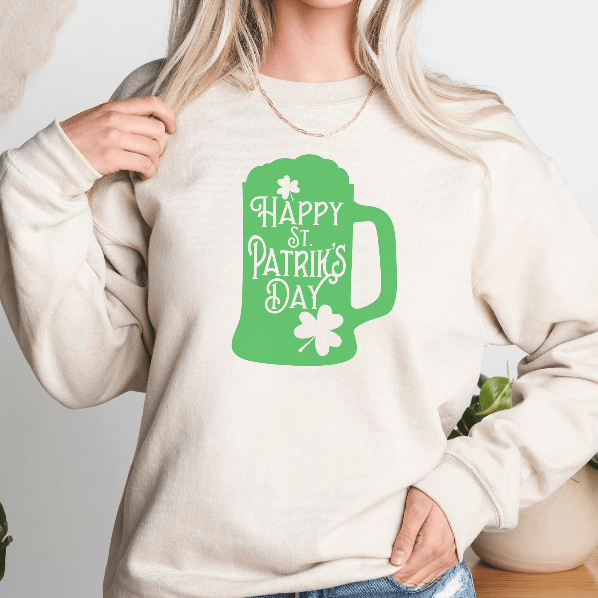 Happy St. Patrik's Day Mug Crewneck Sweatshirt - Trendznmore