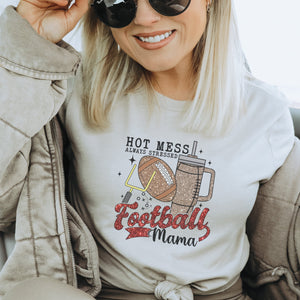 Hot Mess Football Mama T - Shirt - Trendznmore