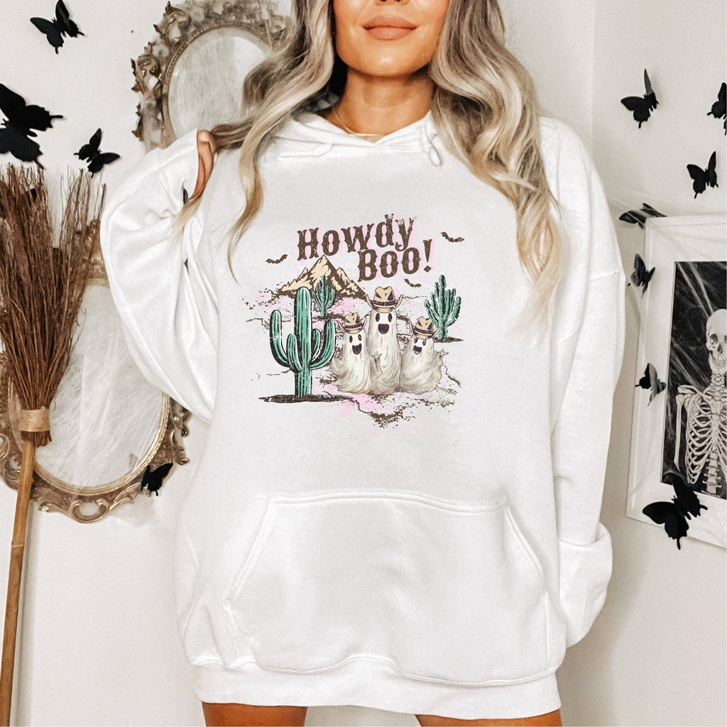 Howdy Boo Western Halloween Graphic Hoodie - Trendznmore