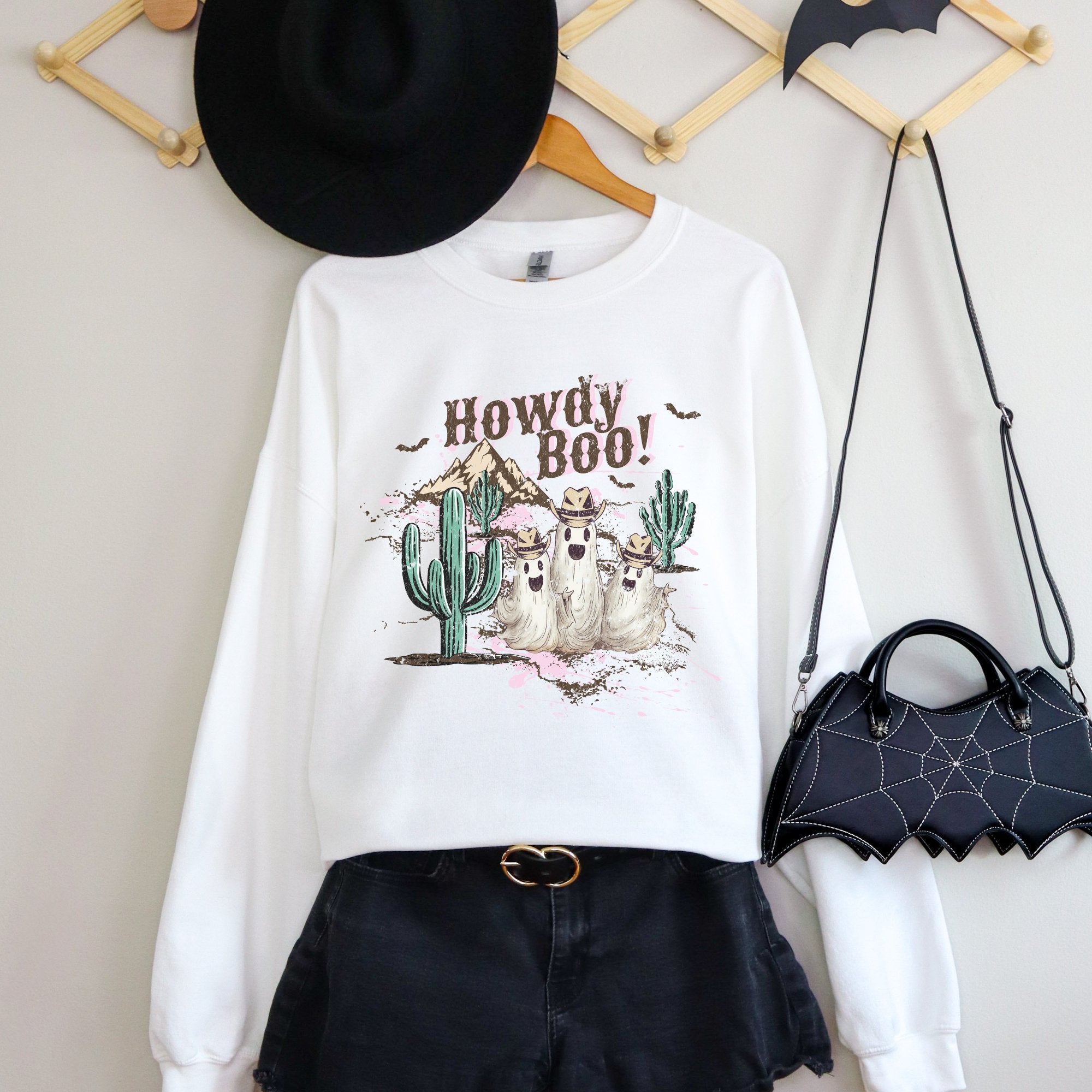 Howdy Boo Western Halloween Graphic Sweatshirt - Trendznmore