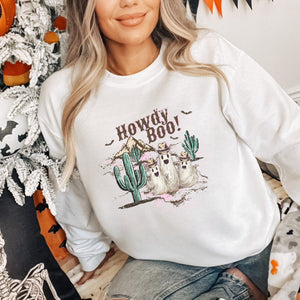 Howdy Boo Western Halloween Graphic Sweatshirt - Trendznmore