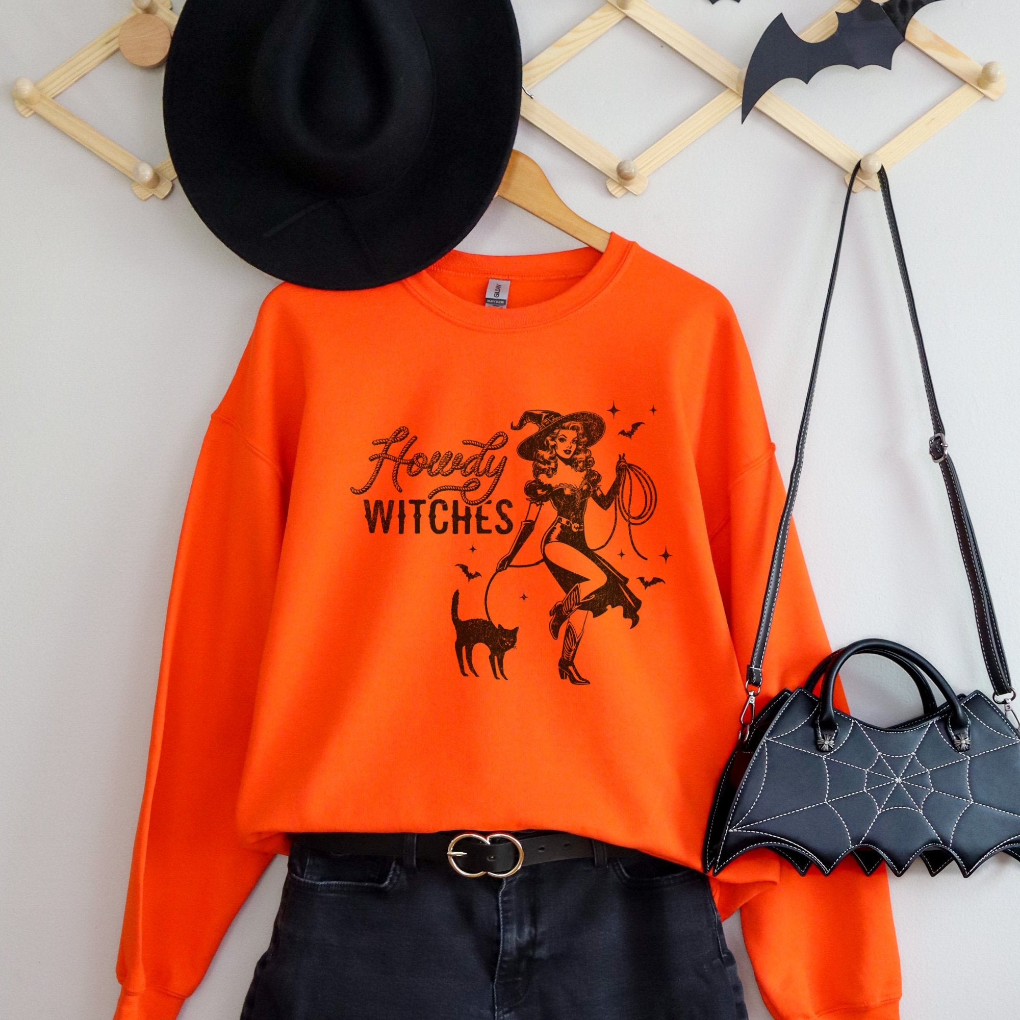 Howdy Witch Western Halloween Women's Sweatshirt - Trendznmore